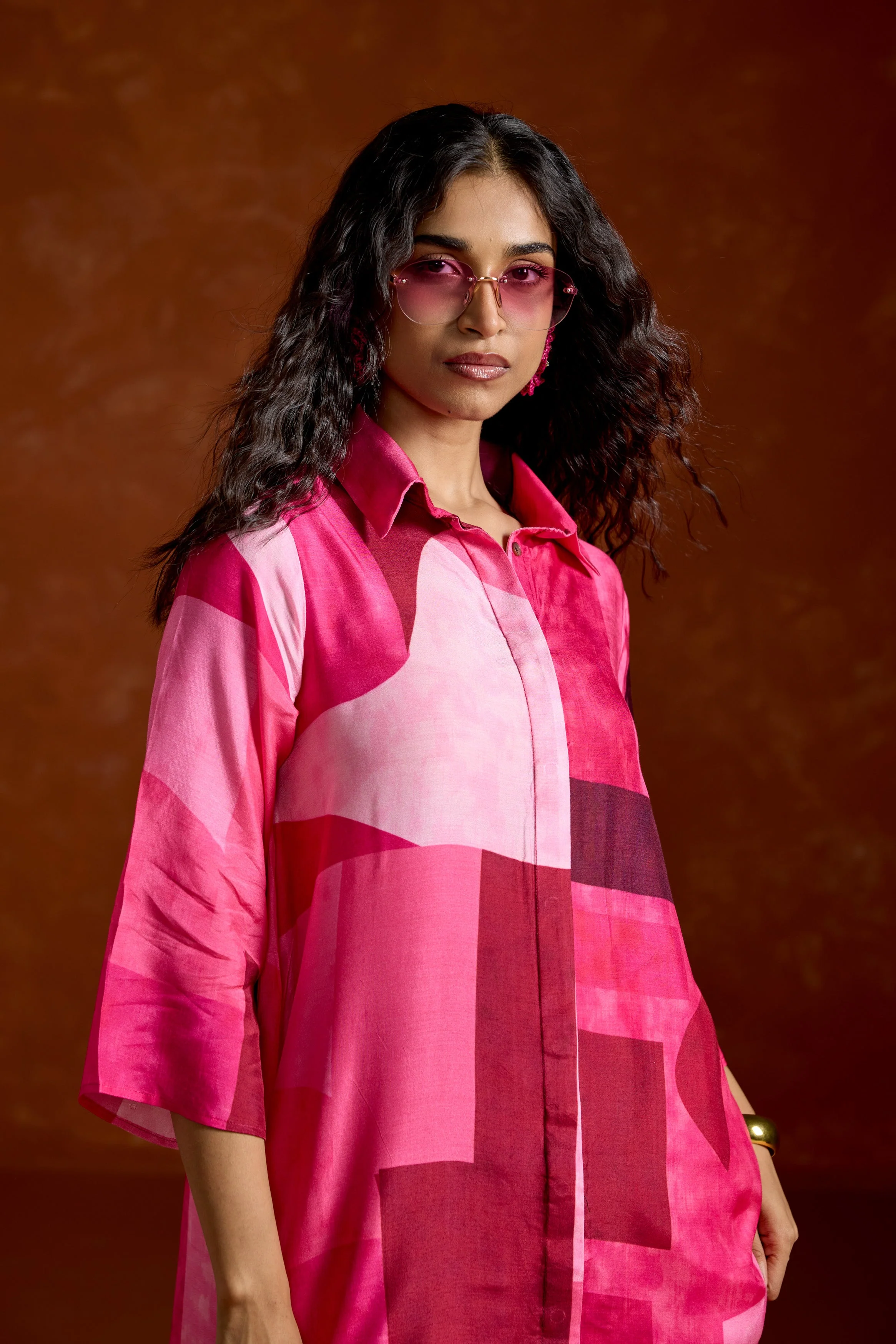 Barbie Pink Printed Rayon Silk Co-Ord Set - Image 3