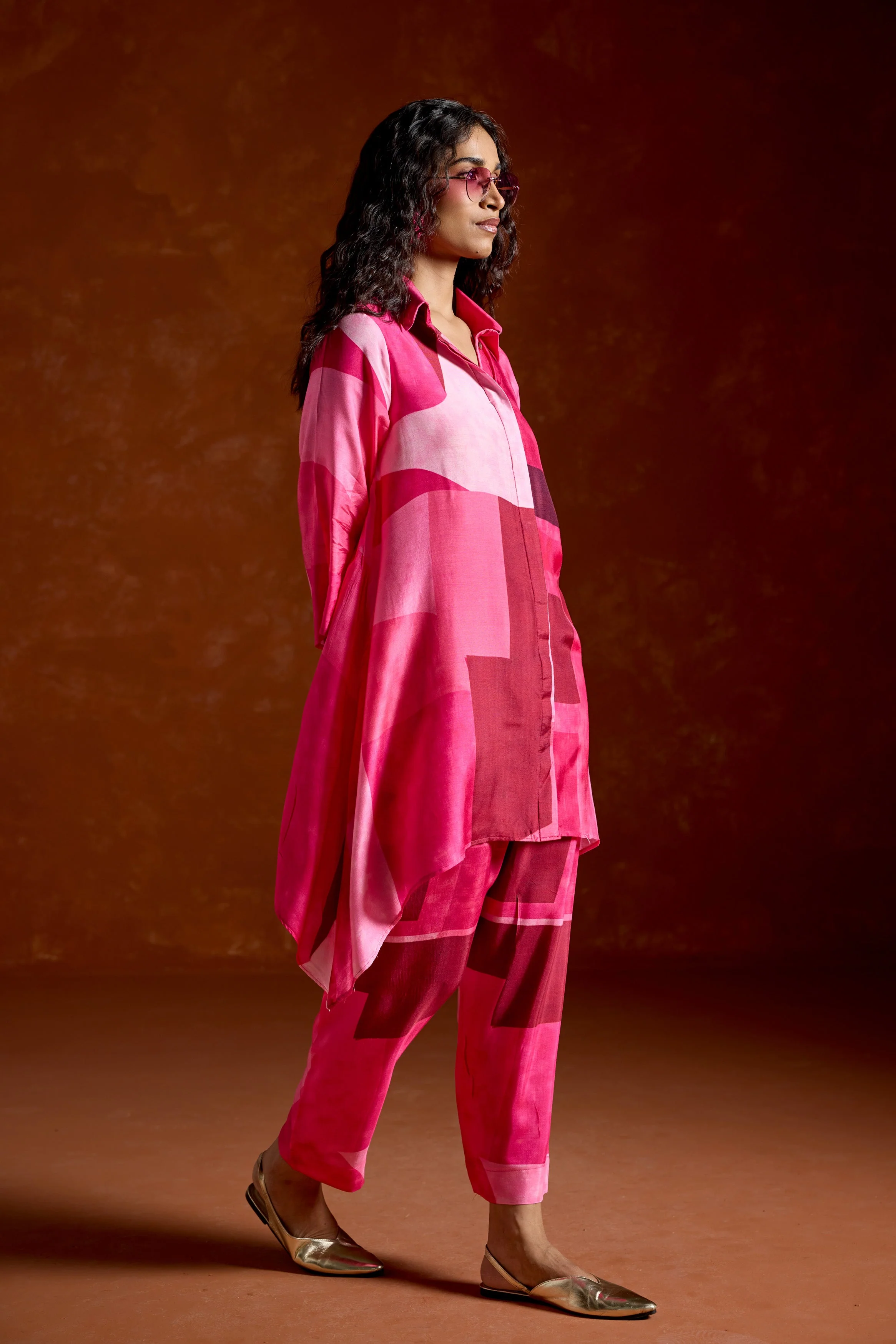 Barbie Pink Printed Rayon Silk Co-Ord Set - Image 4