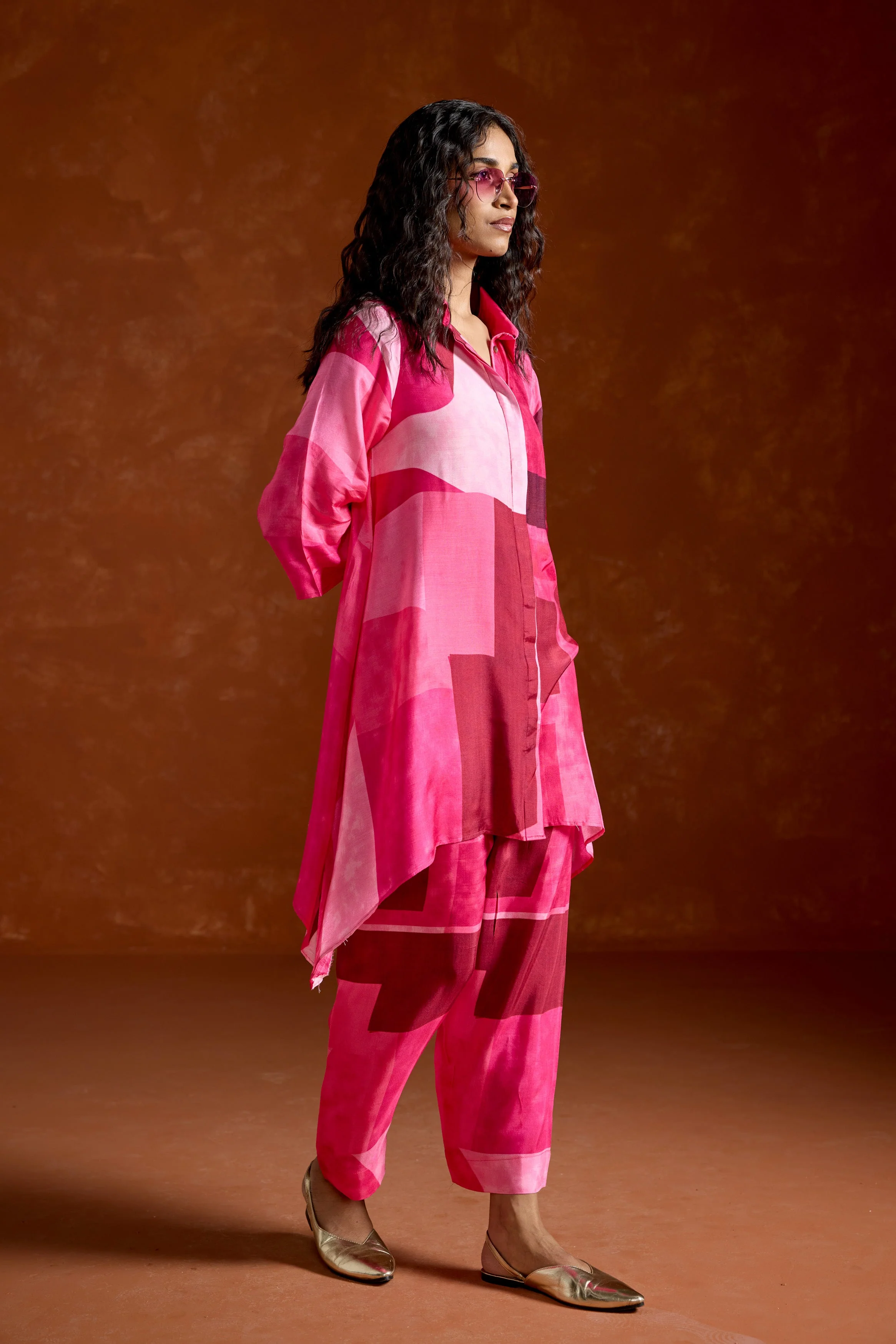 Barbie Pink Printed Rayon Silk Co-Ord Set - Image 5