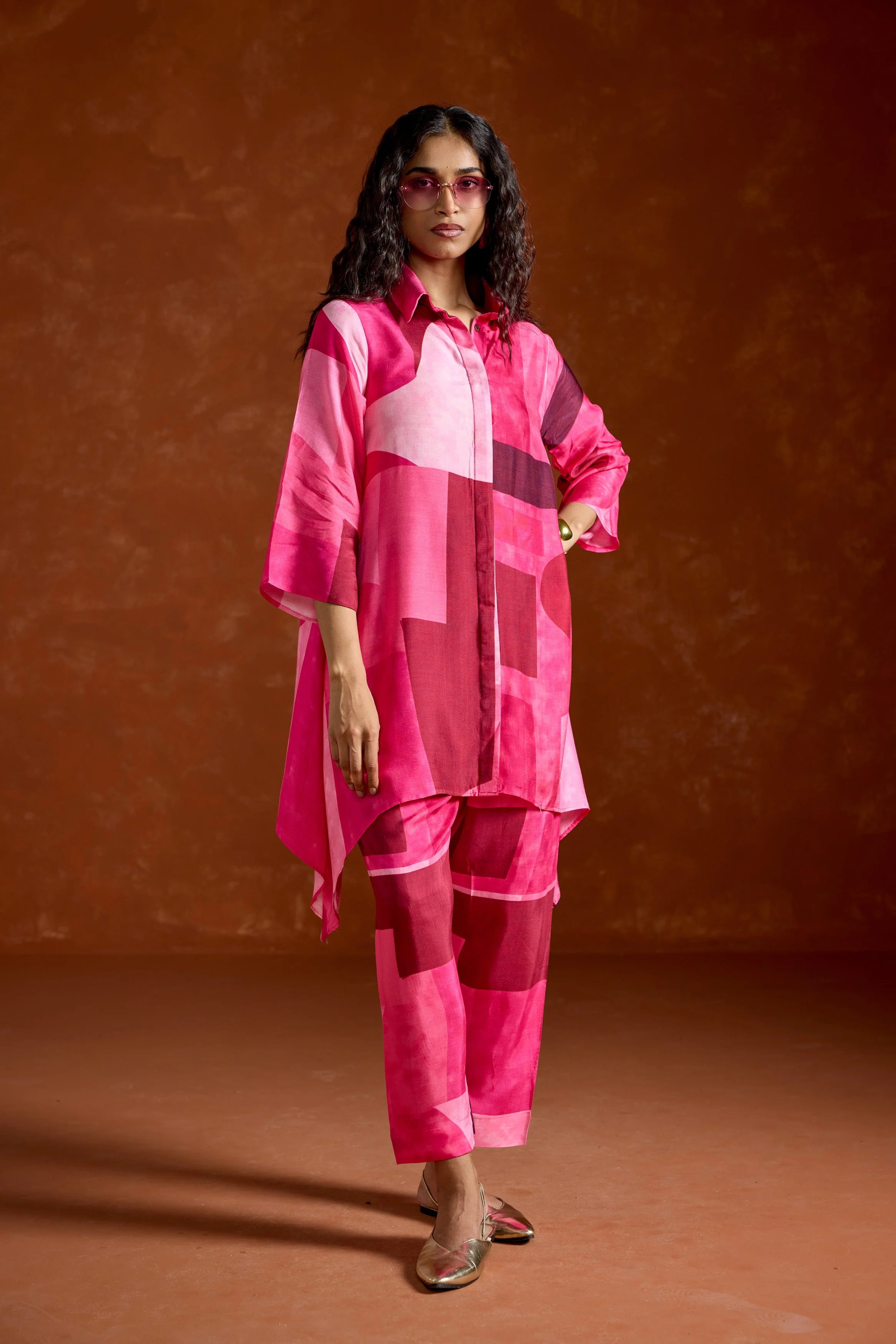 Barbie Pink Printed Rayon Silk Co-Ord Set - Image 6