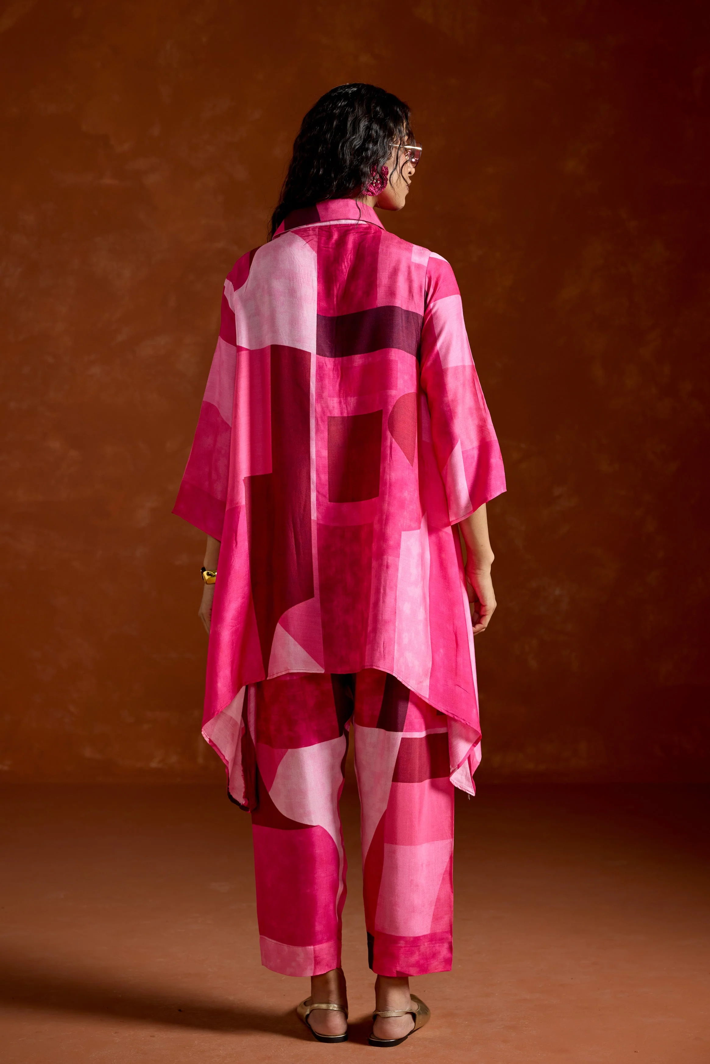 Barbie Pink Printed Rayon Silk Co-Ord Set - Image 7
