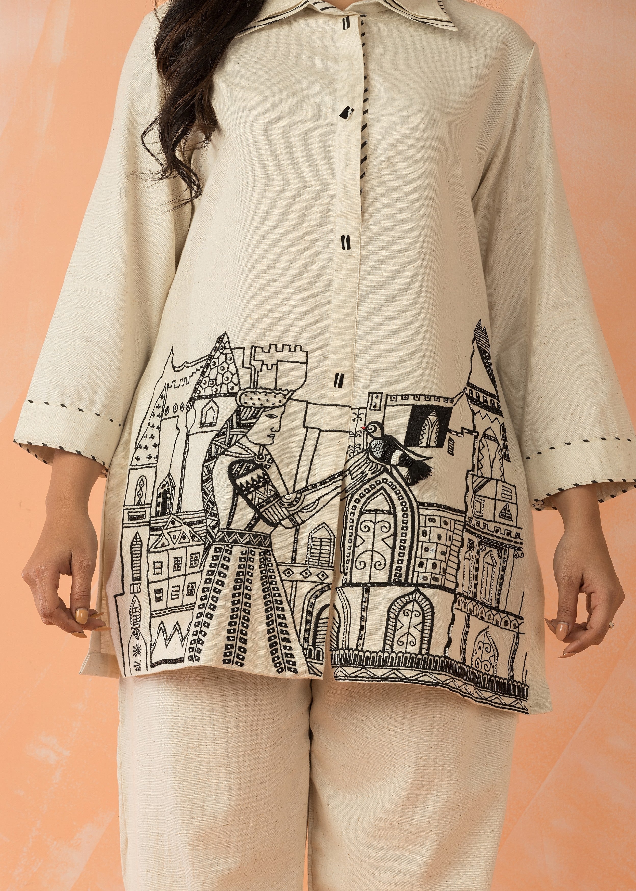 Beige Cotton Flex Co-Ord Set - Image 2