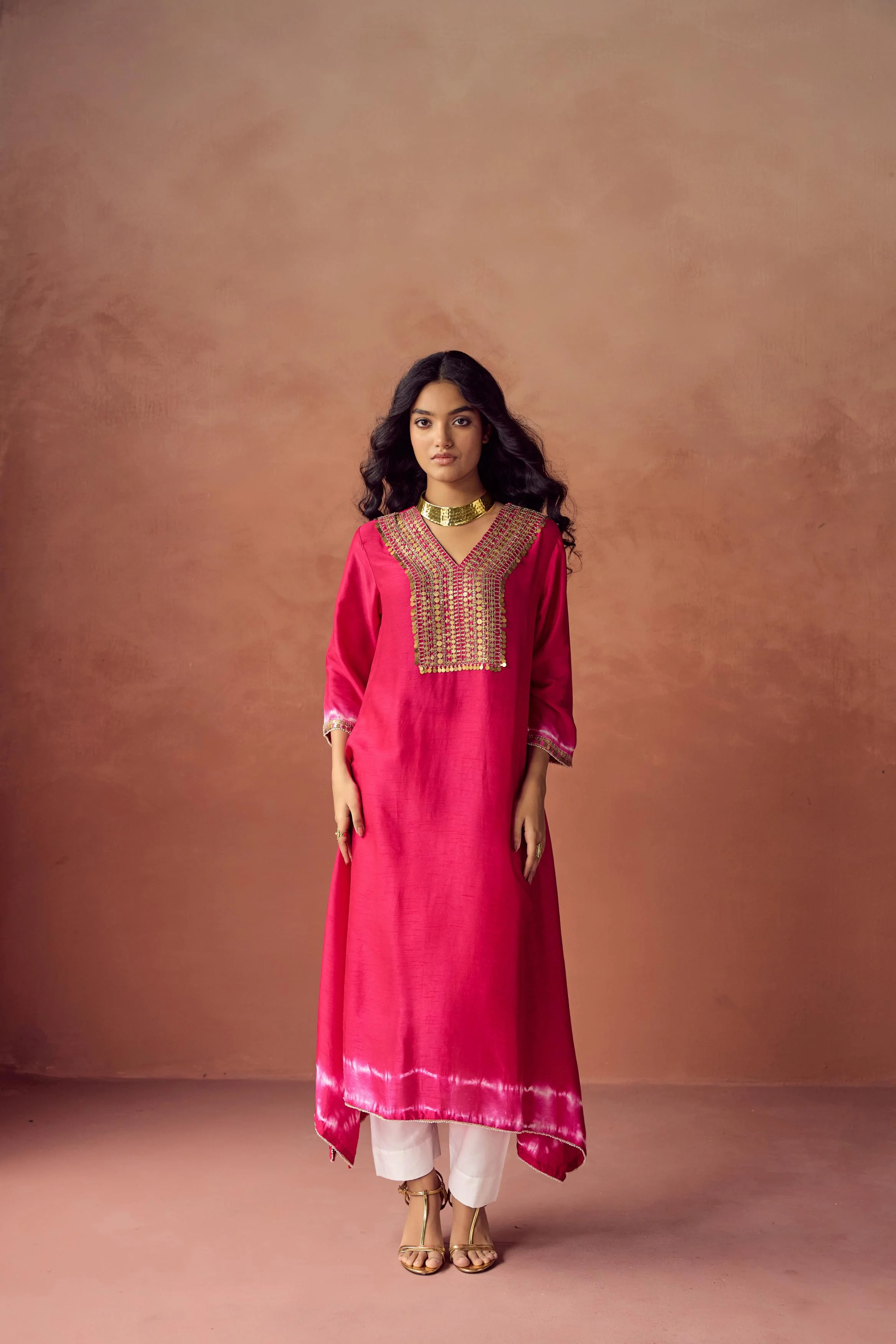 Berry Blush Embellished Raw Silk Kurta Set - Image 4