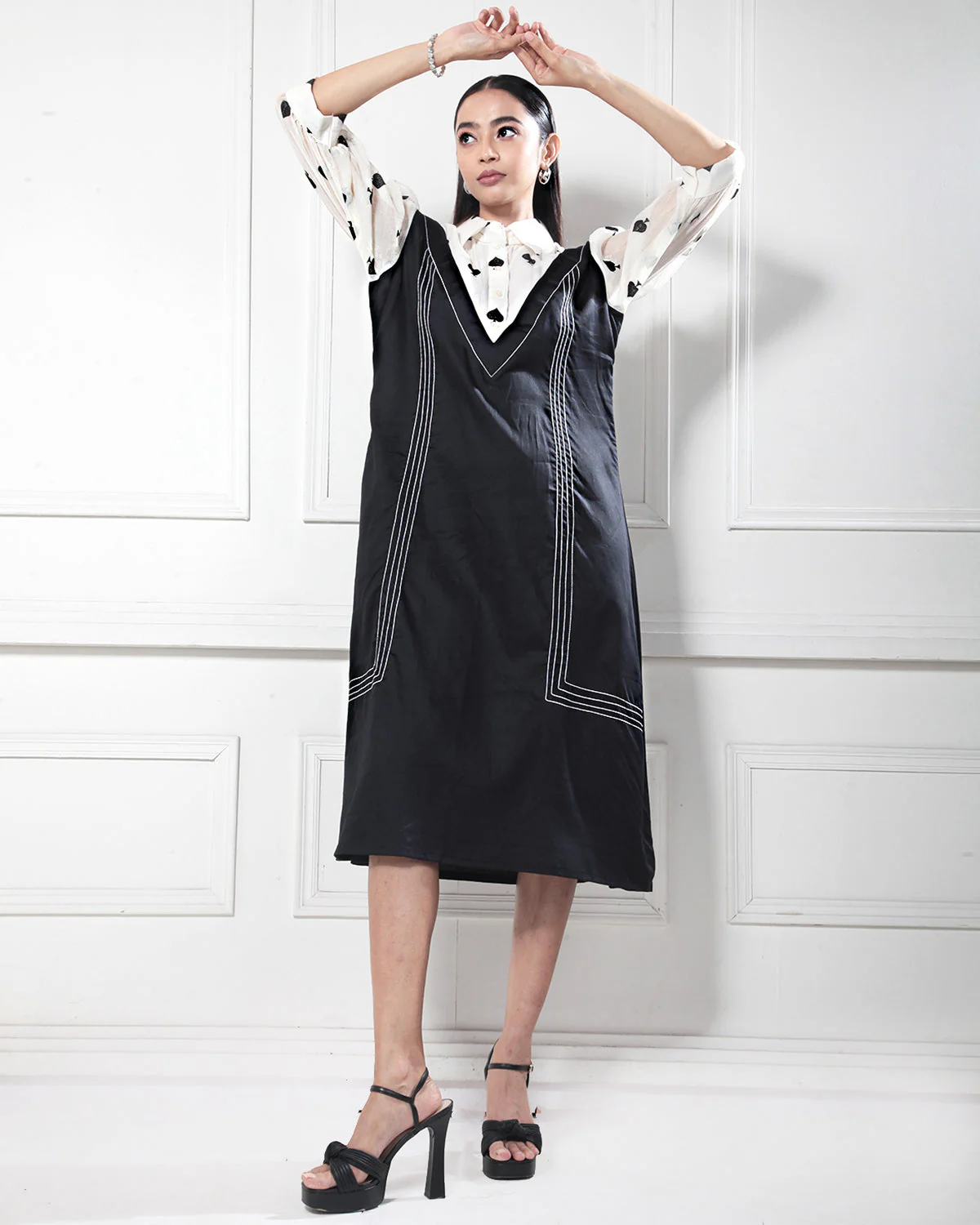 Black & White Monochromatic Dress - Image 6
