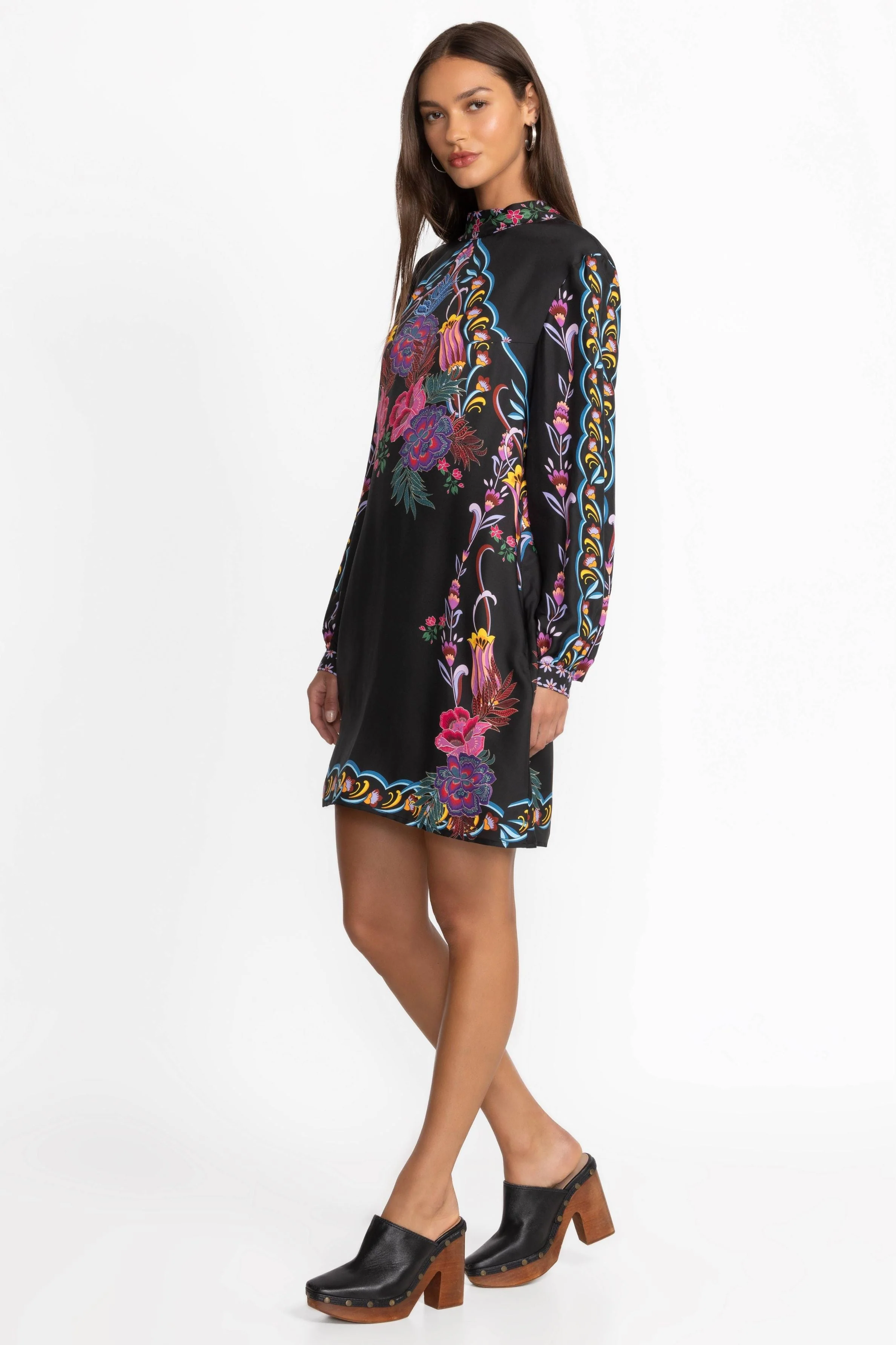 Black Digital Printed Dress - Image 3
