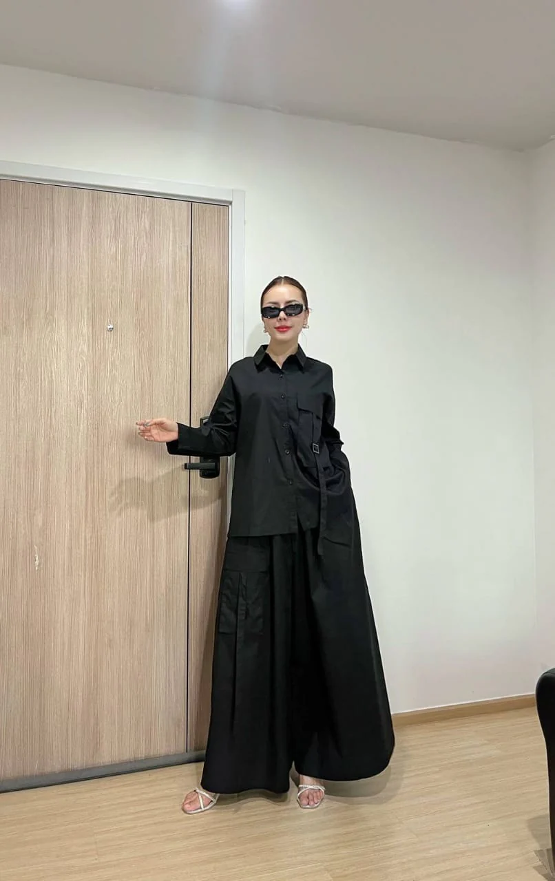 Black Cotton Co-Ord Set - Image 4