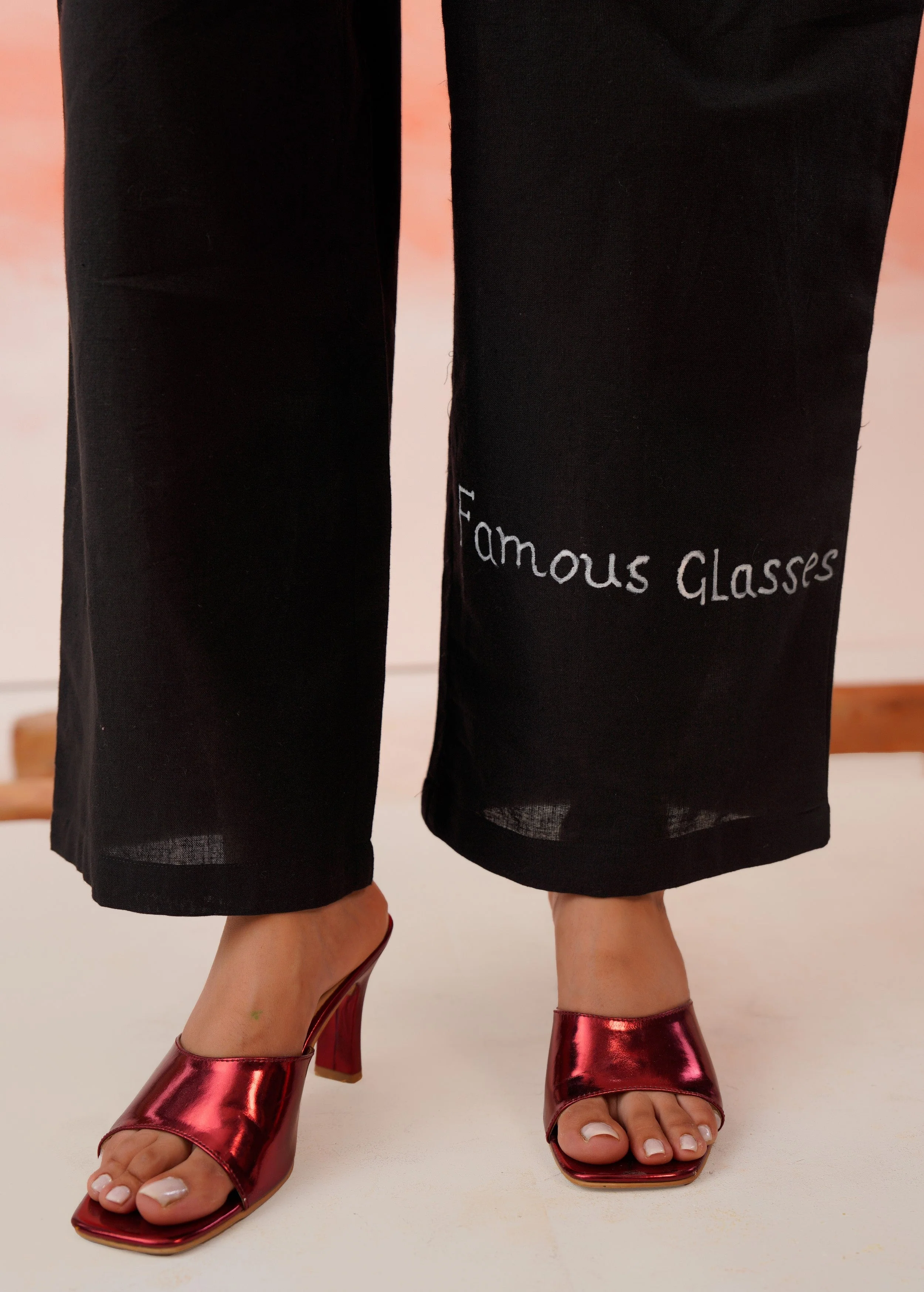 Black Hand-Painted Organic Cotton Co-Ord Set - Image 7