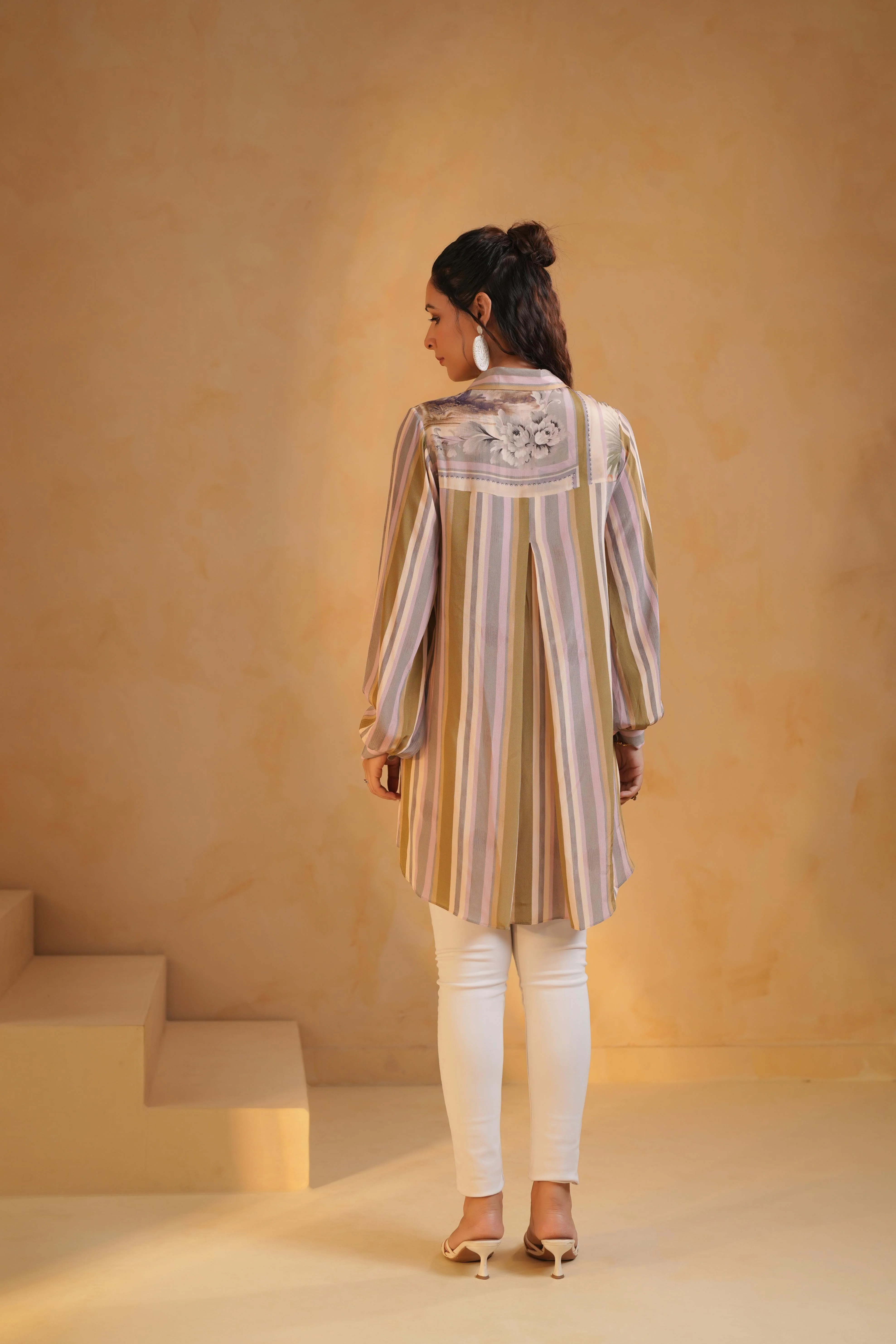 Pastel Multicolour Printed Viscose Crepe Top - Image 4