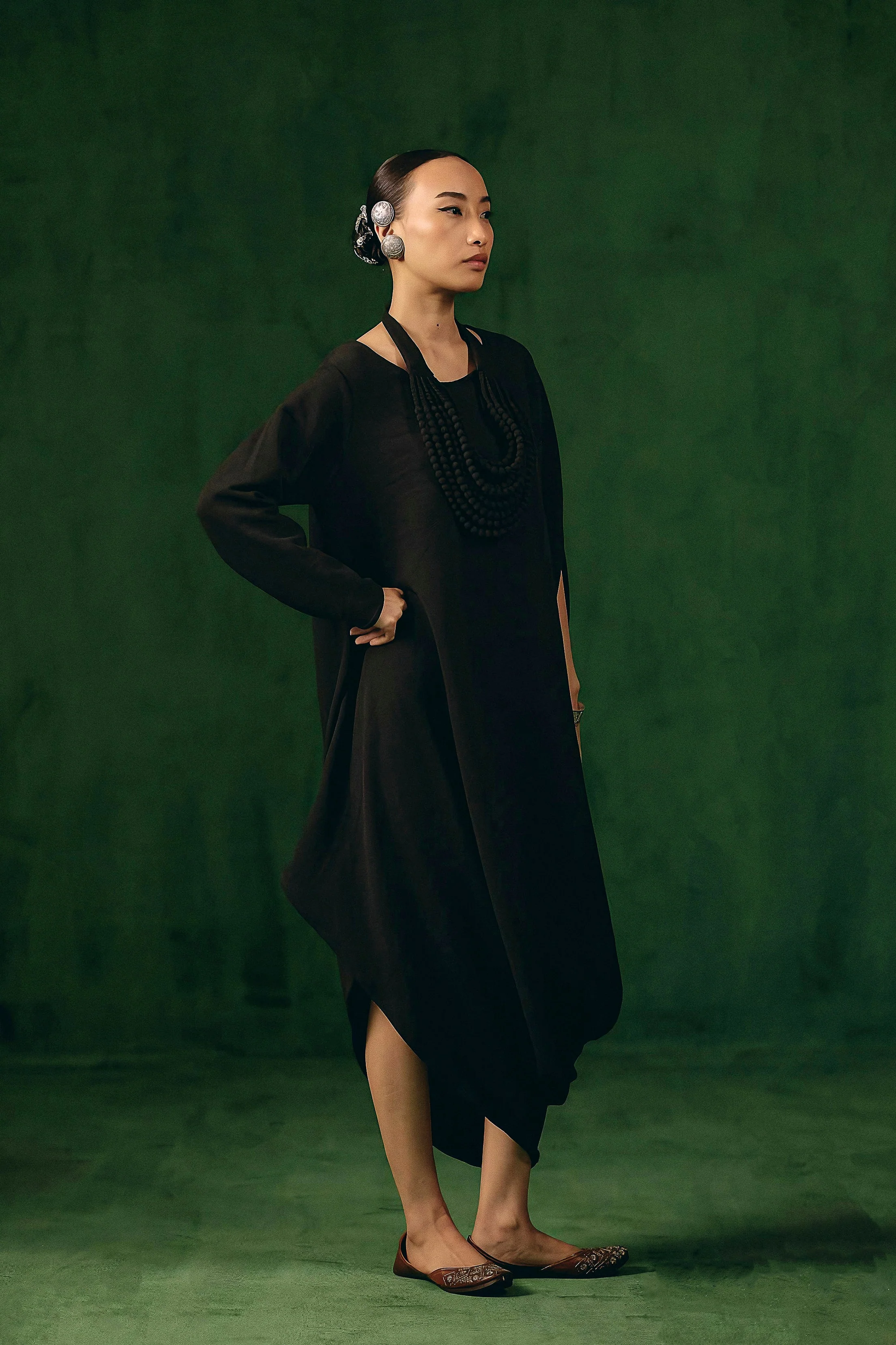Hot Black Solid Spandex Lycra Dress - Image 4