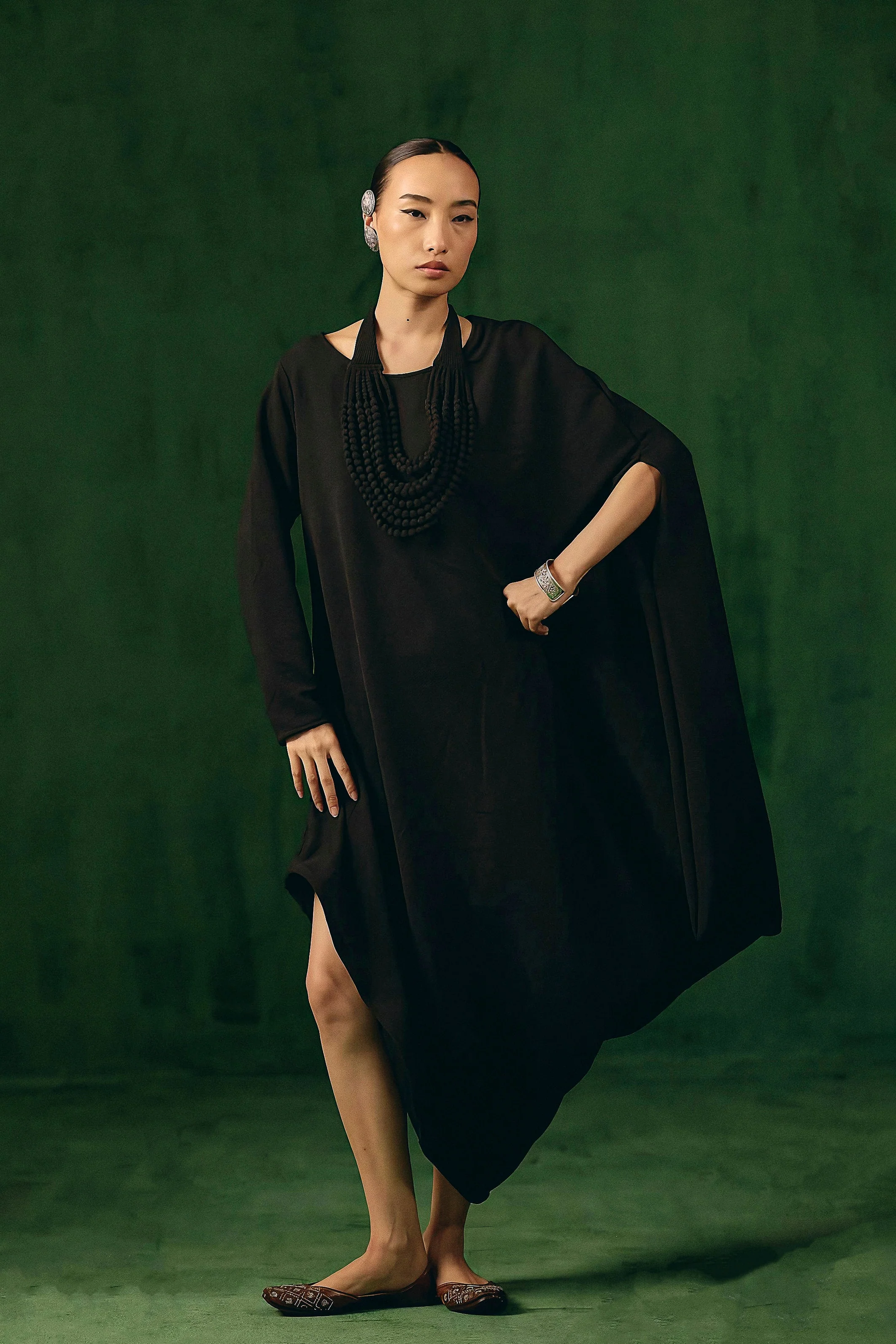 Hot Black Solid Spandex Lycra Dress - Image 5