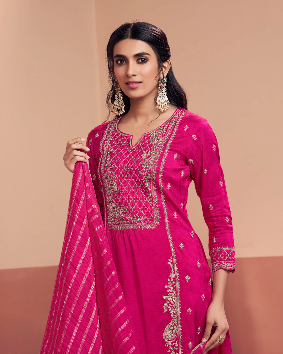 Rani Grace Embellished Dola Silk Pant Set - Image 2