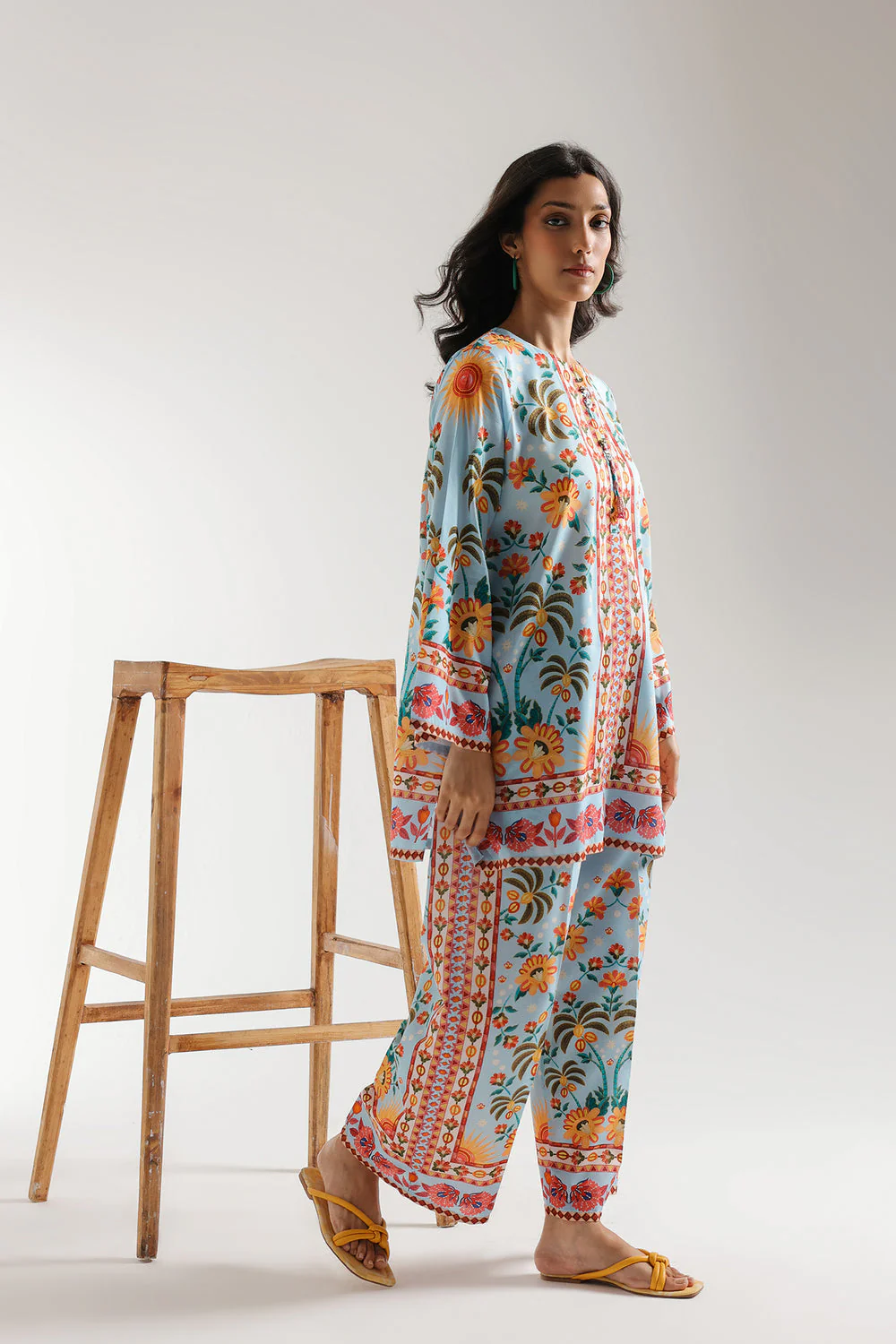Blooming Blue Swiss Muslin Co-Ord Set - Image 3