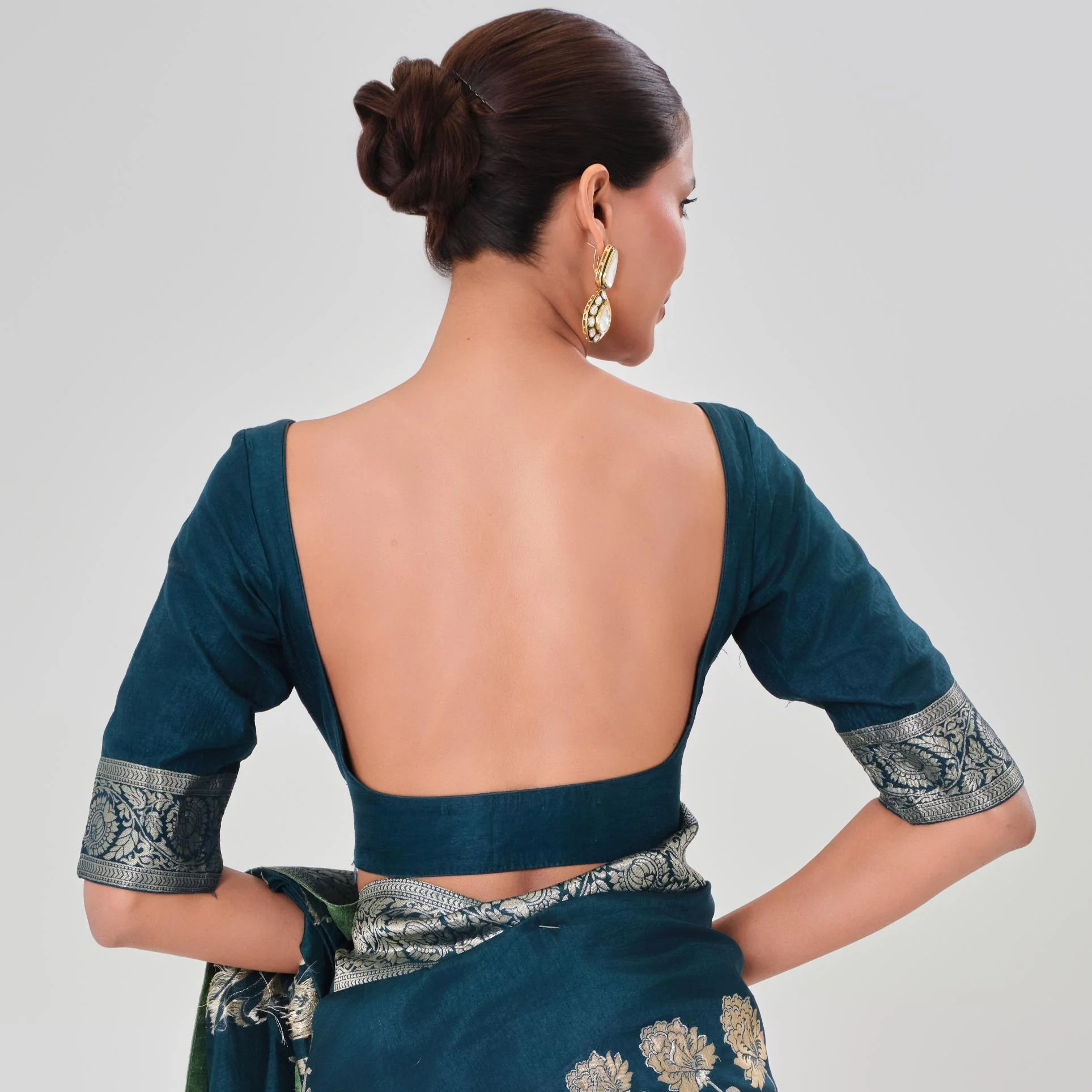 Blue Zari Woven Dola Silk Saree - Image 9