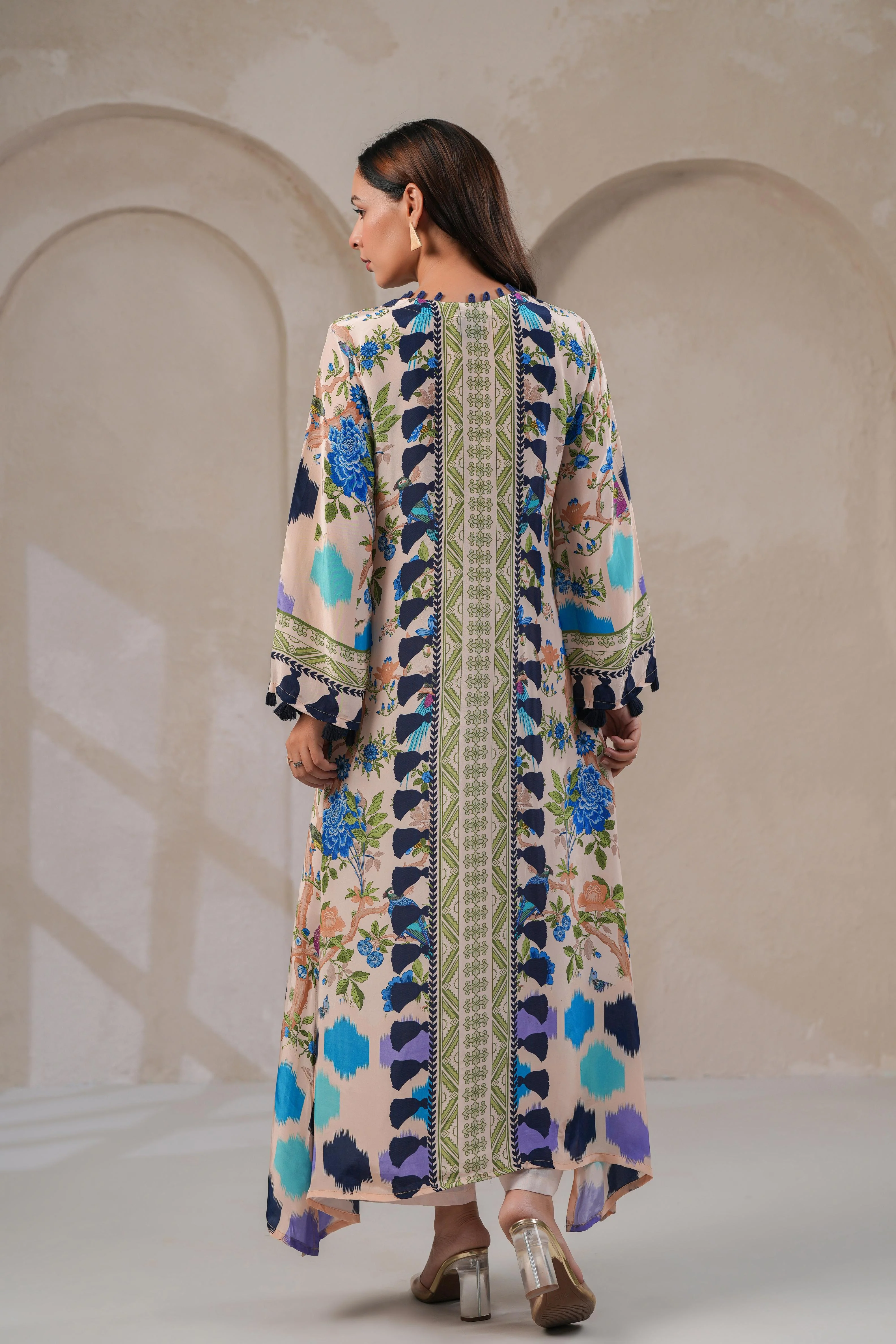 Blush Nude Botanical Kurta Set - Image 6