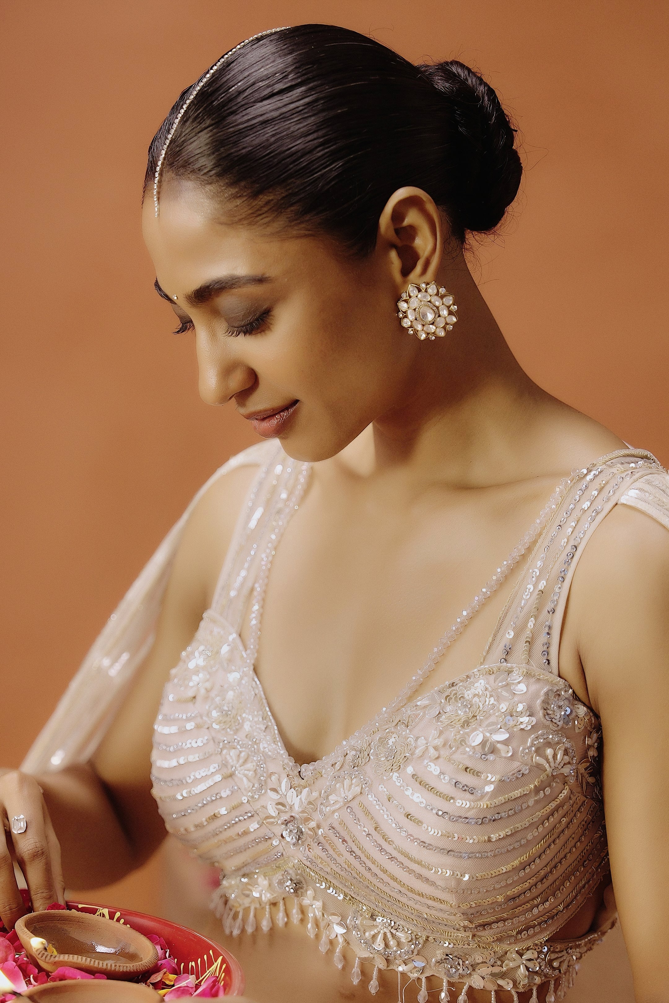 Blush Pink Embellished Premium Mono Net Lehenga Set - Image 2