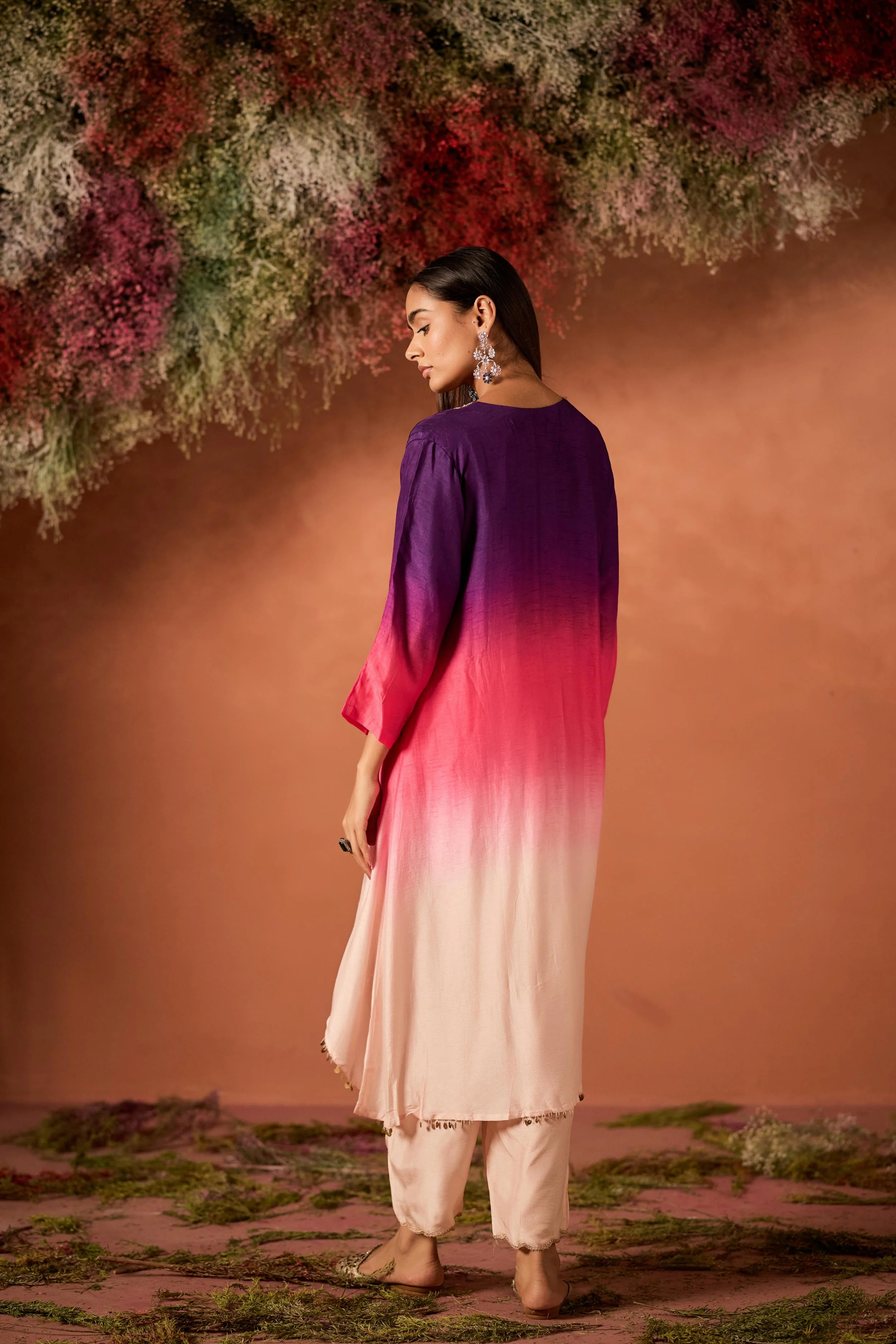 Blush Pink Embellished Raw Silk Kurta Set - Image 5