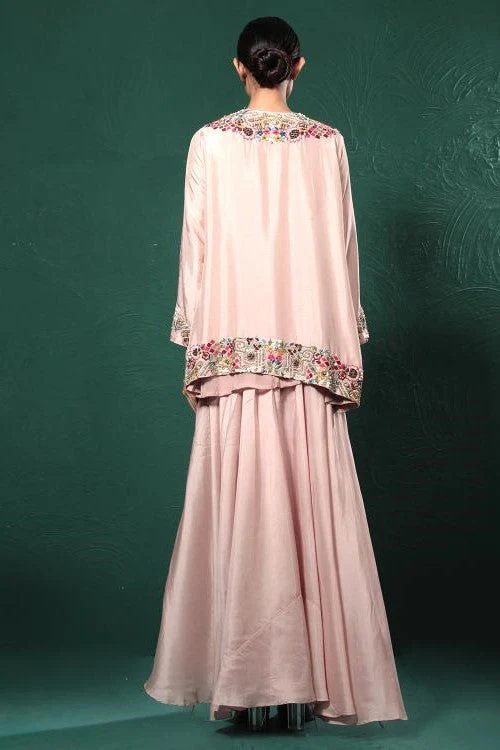 Blush Pink Embroidered Palazzo Set - Image 4