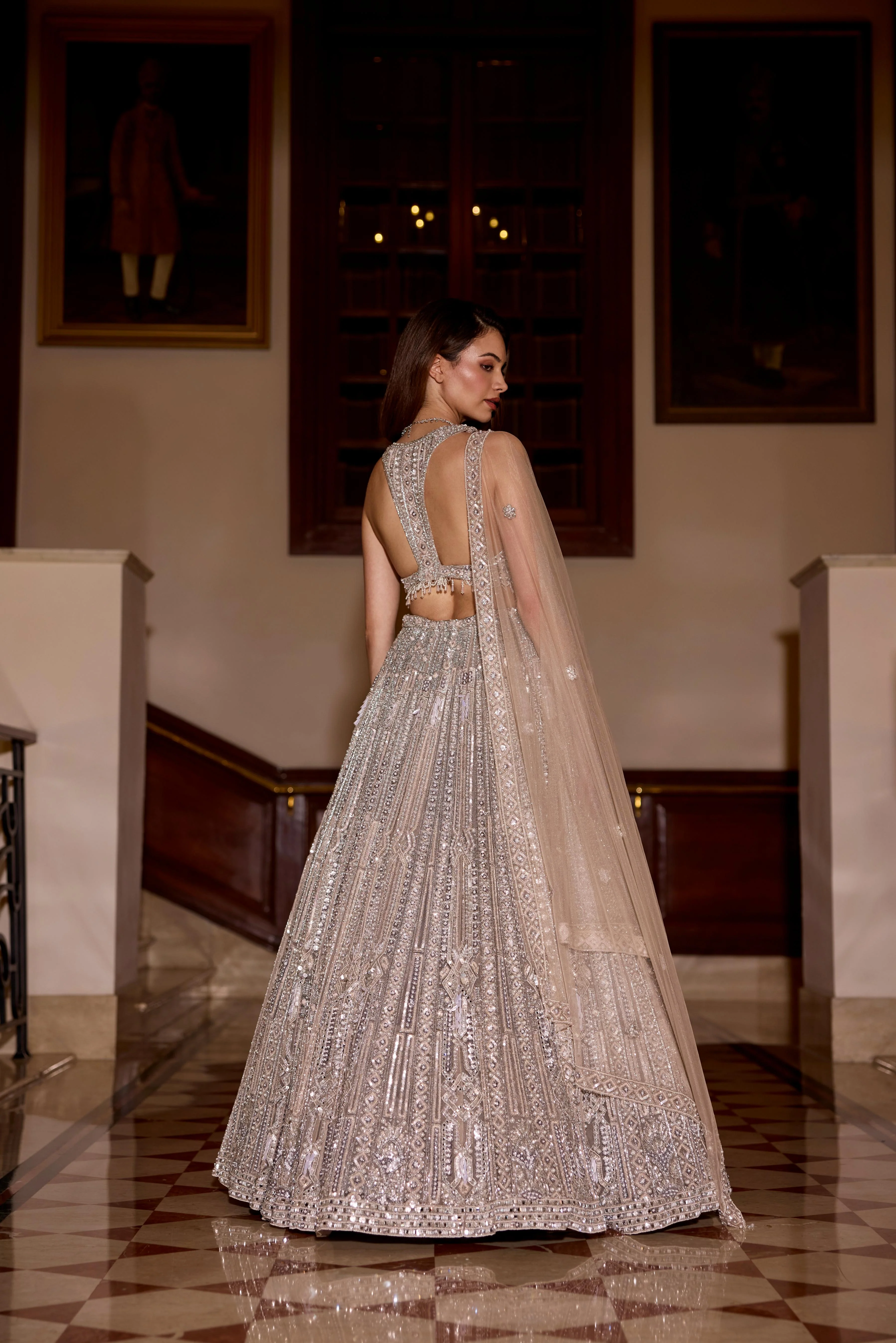 Soft Gold Embellished Premium Lehenga Set - Image 5