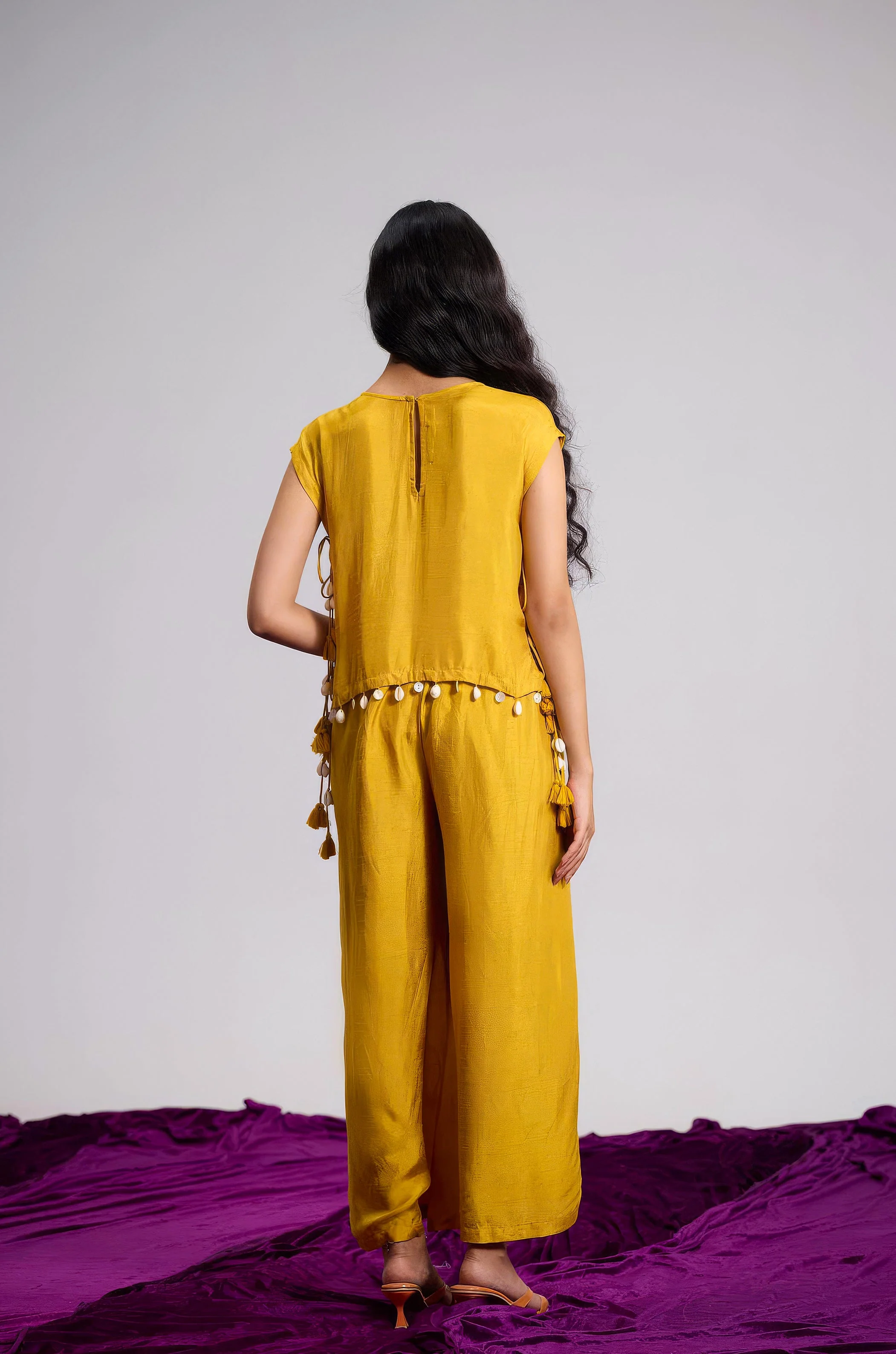 Tumeric Yellow Embellished Raw Silk Co-Ord Set - Image 6