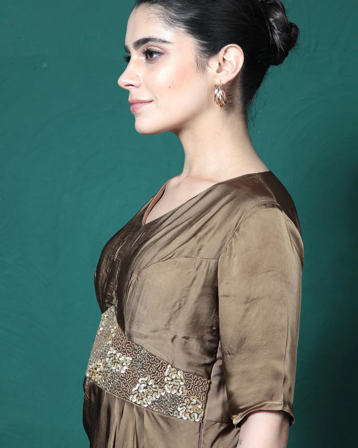 Espresso Martini Cowl Evening Gown - Image 6