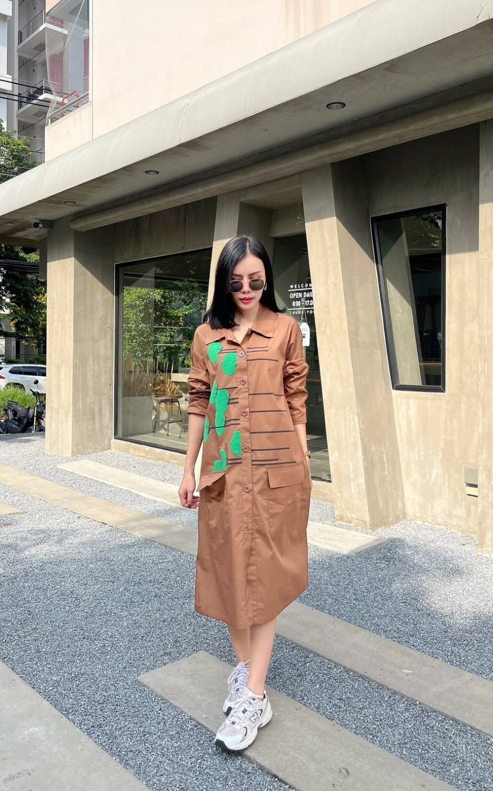 Brown Floral Strings Tunic Dress - Image 6