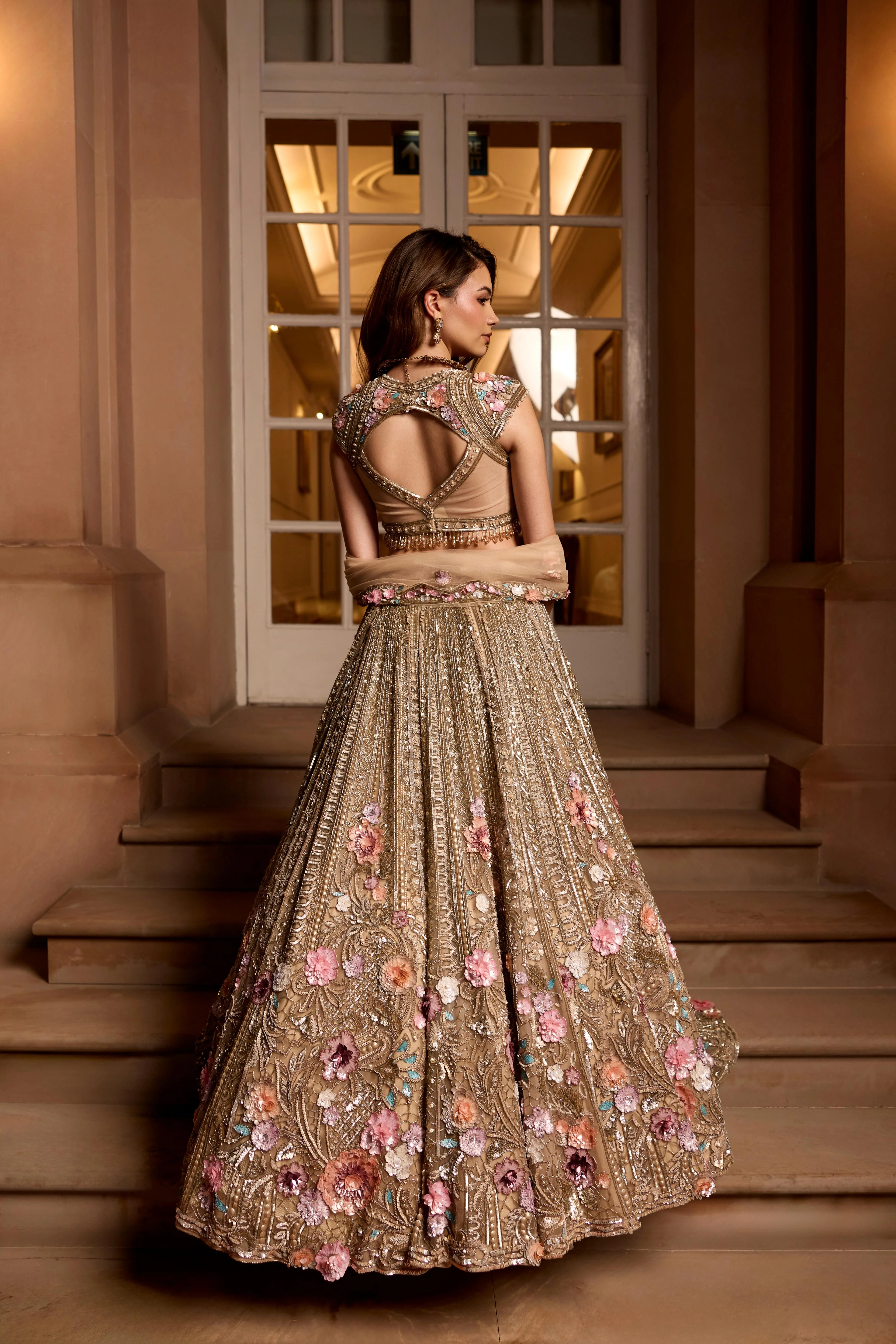 Antique Gold Embellished Premium Lehenga Set - Image 5