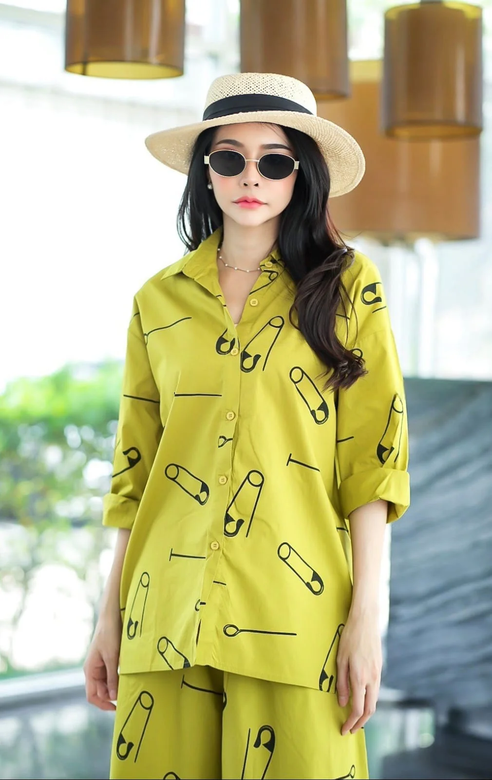 Chartreuse Yellow Sublimation Print Co-Ord Set - Image 2