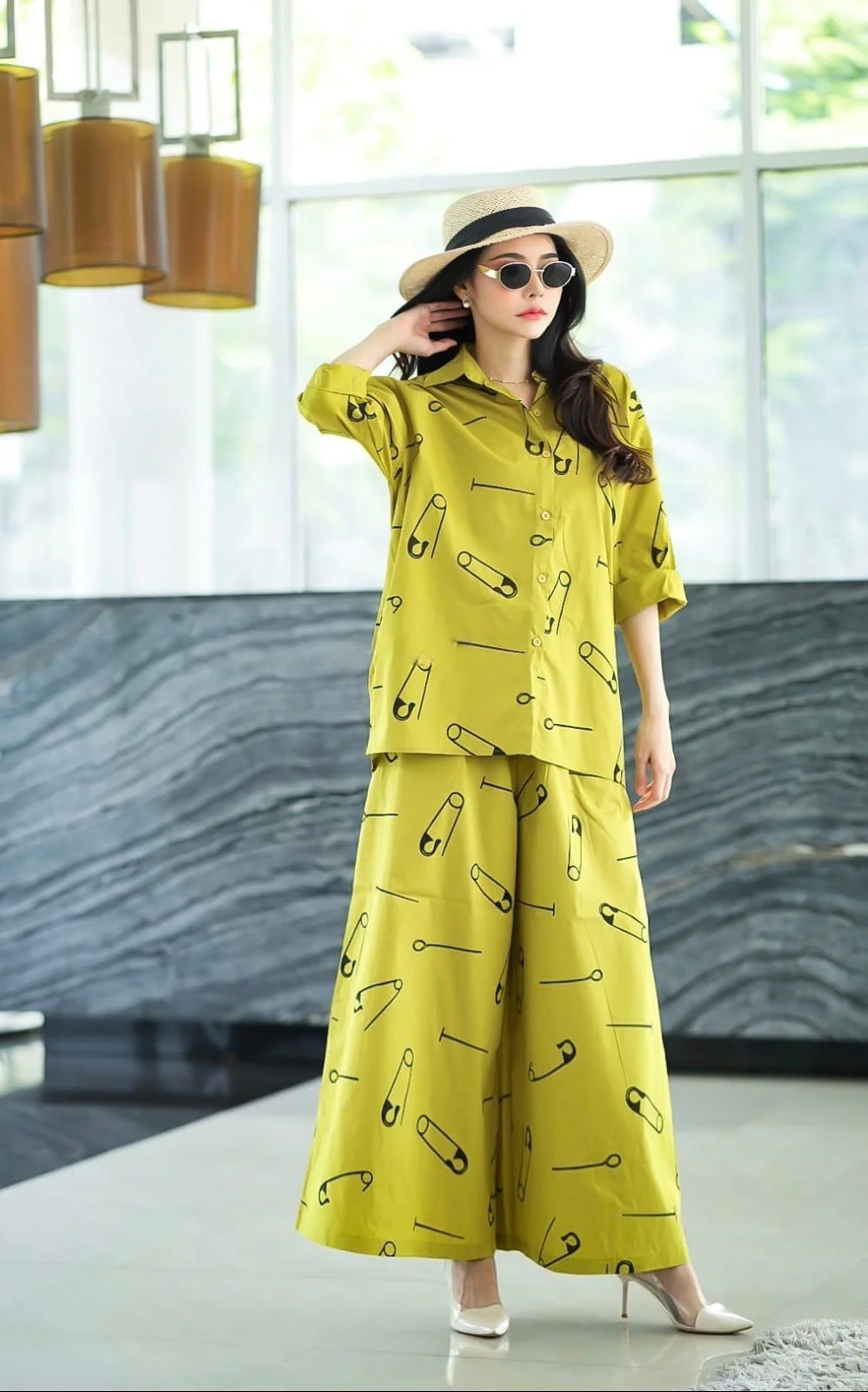Chartreuse Yellow Sublimation Print Co-Ord Set - Image 3