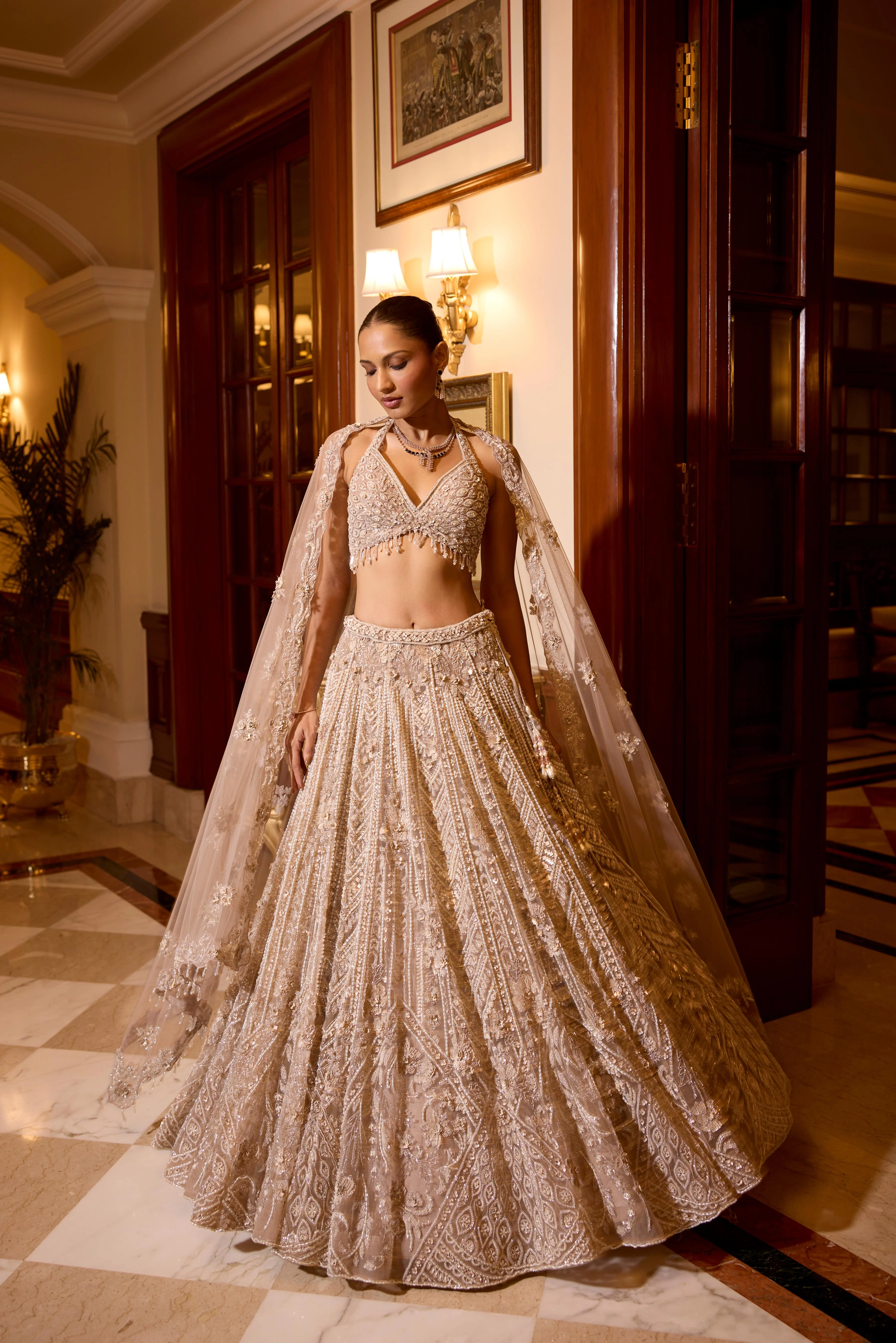 Misty Pink Embellished Premium Lehenga Set - Image 3