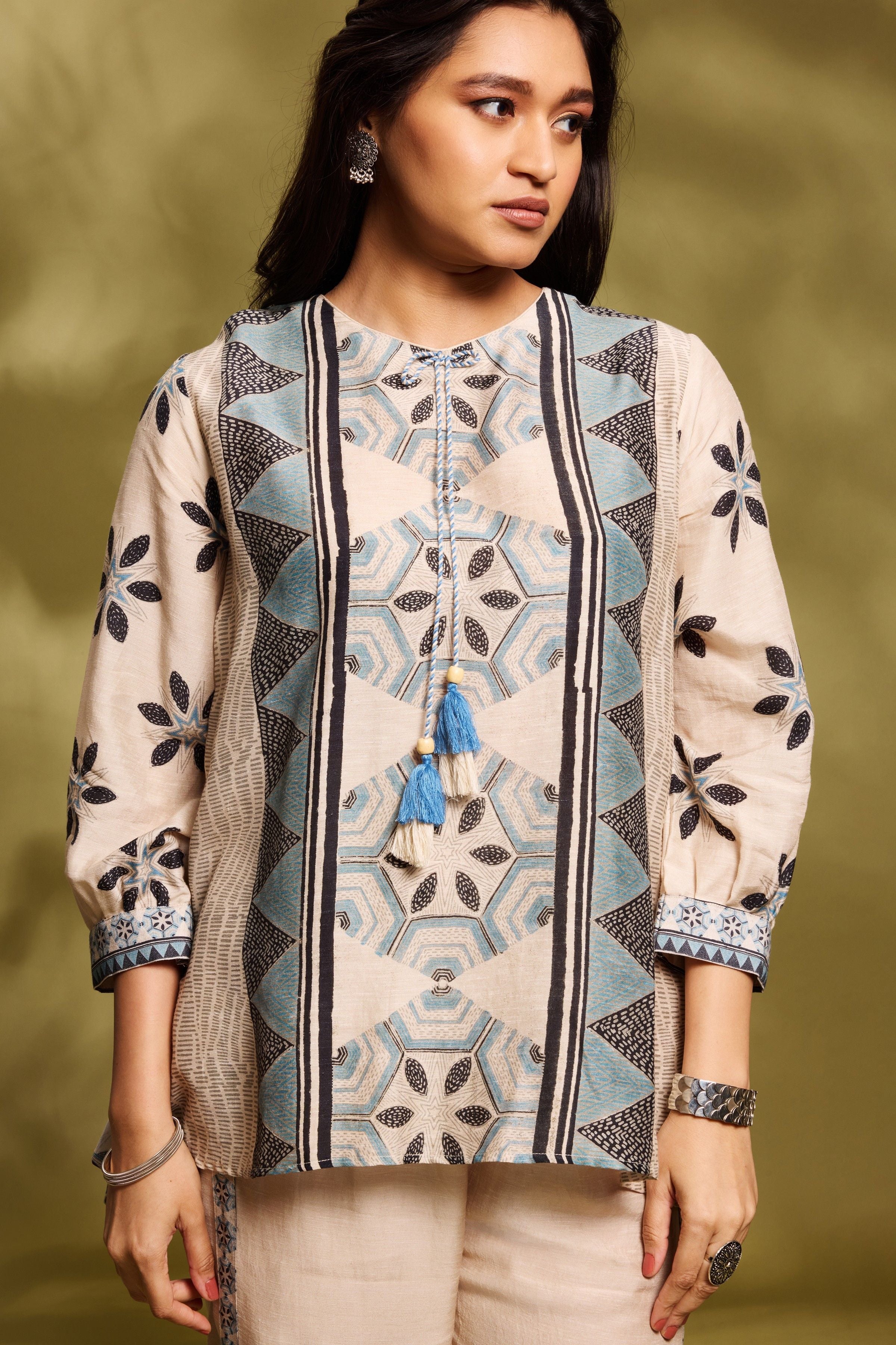 Champagne Ethnic Co-Ord Set - Image 2