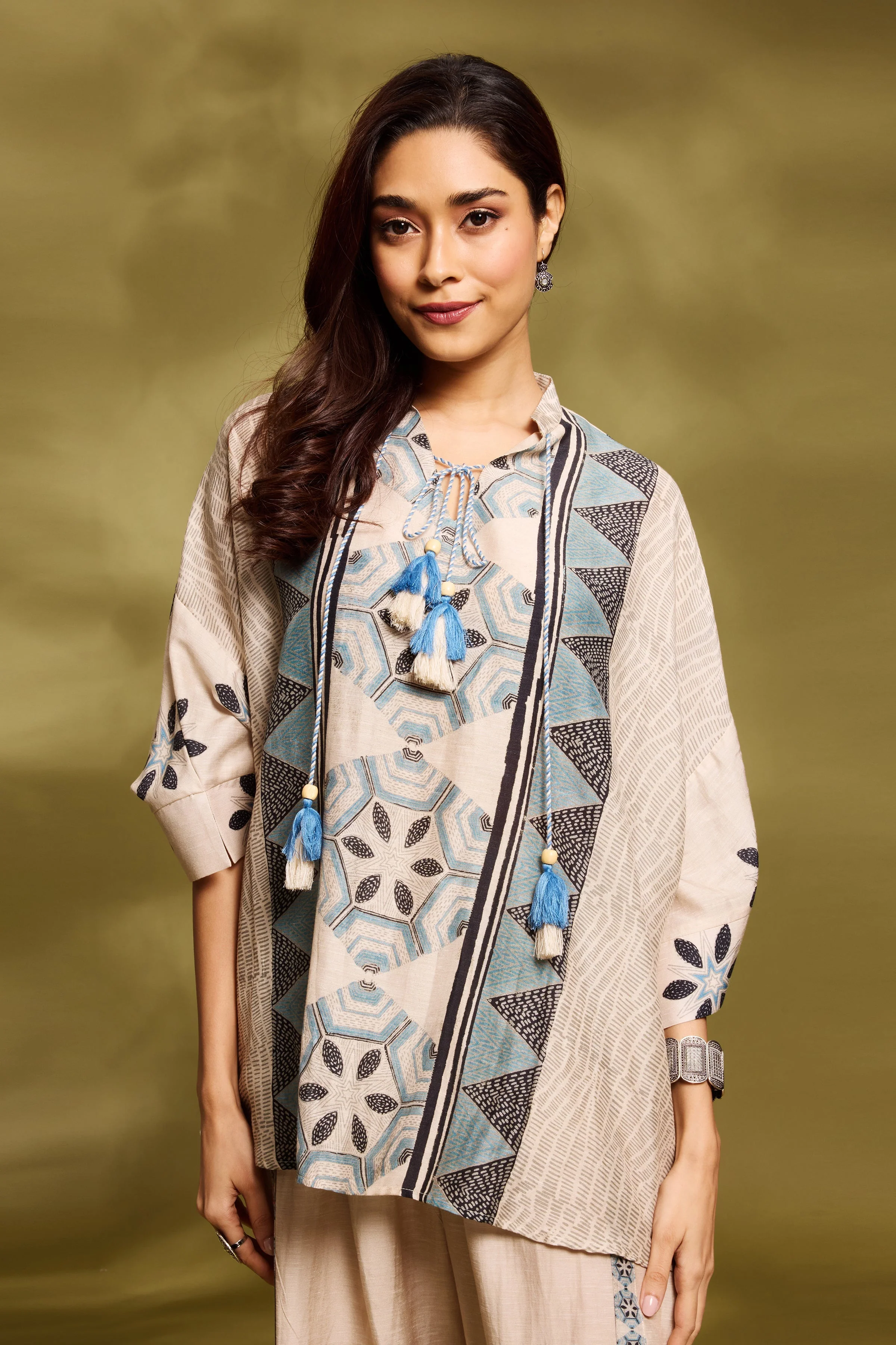 Champagne Ethnic Kaftan Set - Image 2