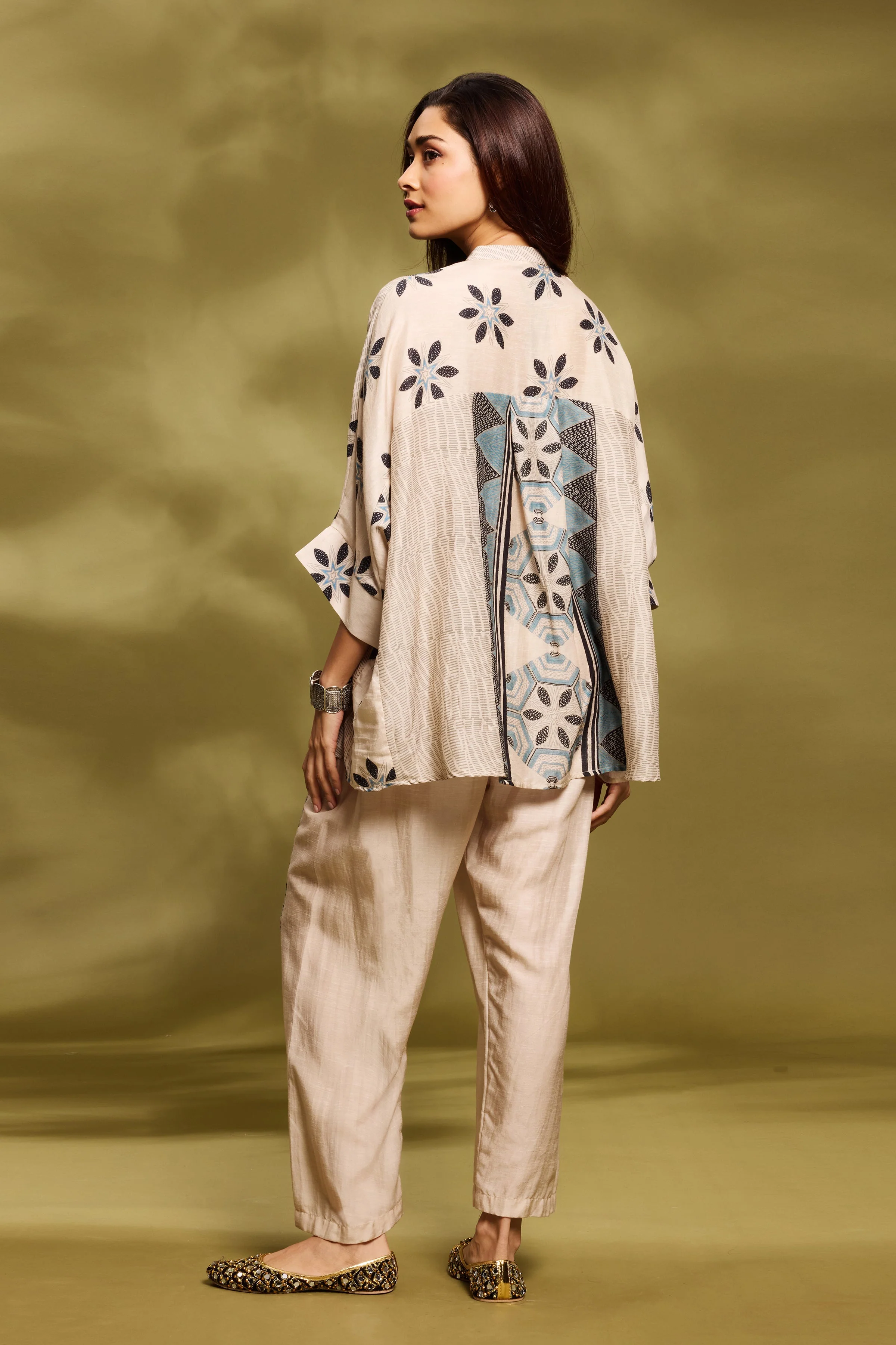 Champagne Ethnic Kaftan Set - Image 3