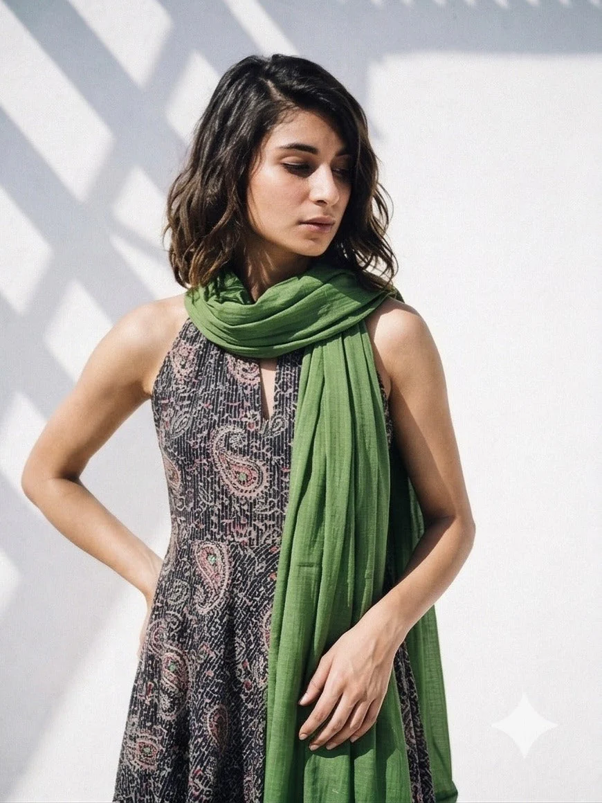 Charcoal Paisley Printed Cotton Pant Set - Image 2