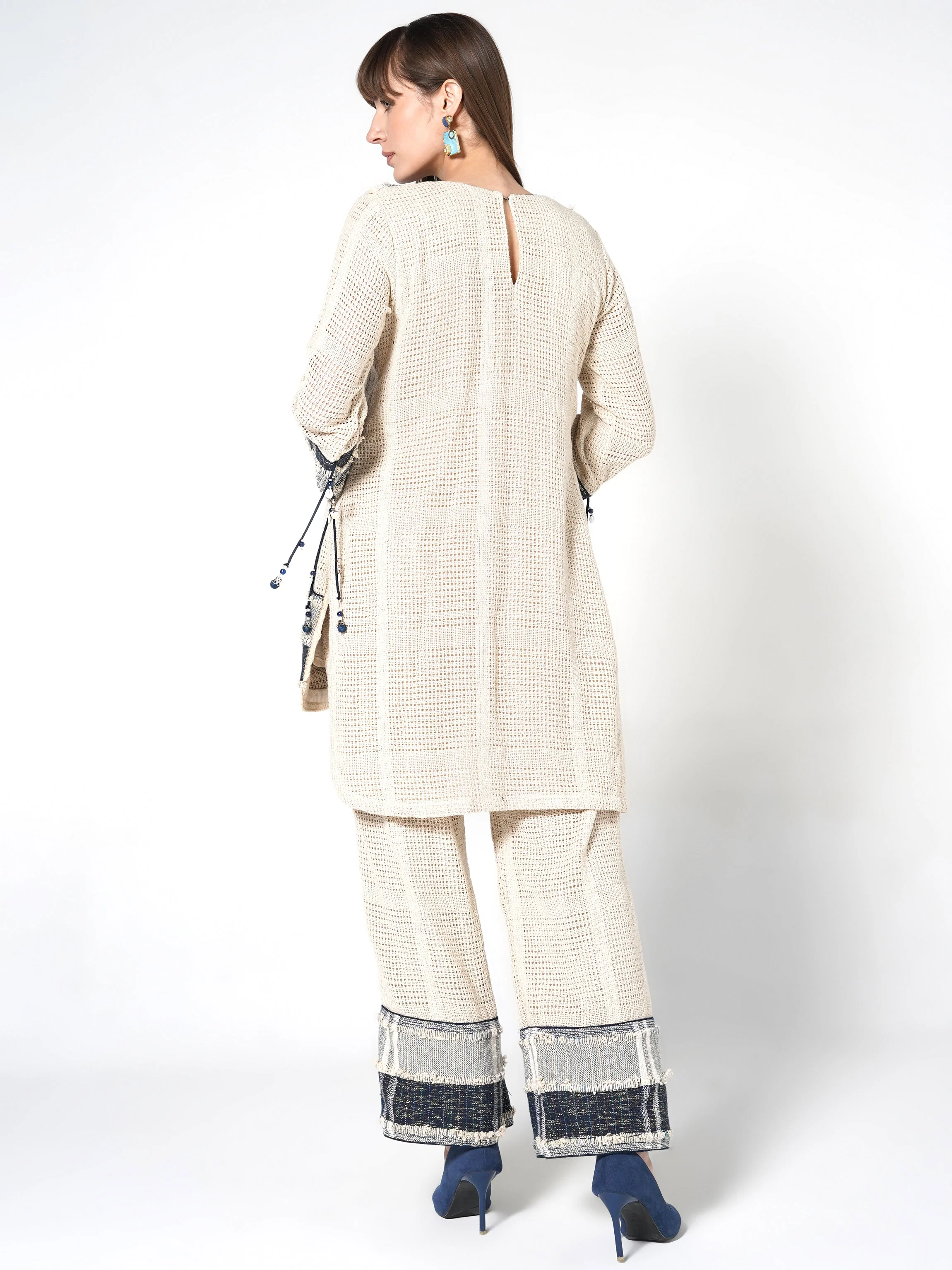 Natural Sand Woven Panel Jute Co-ord Set - Image 7