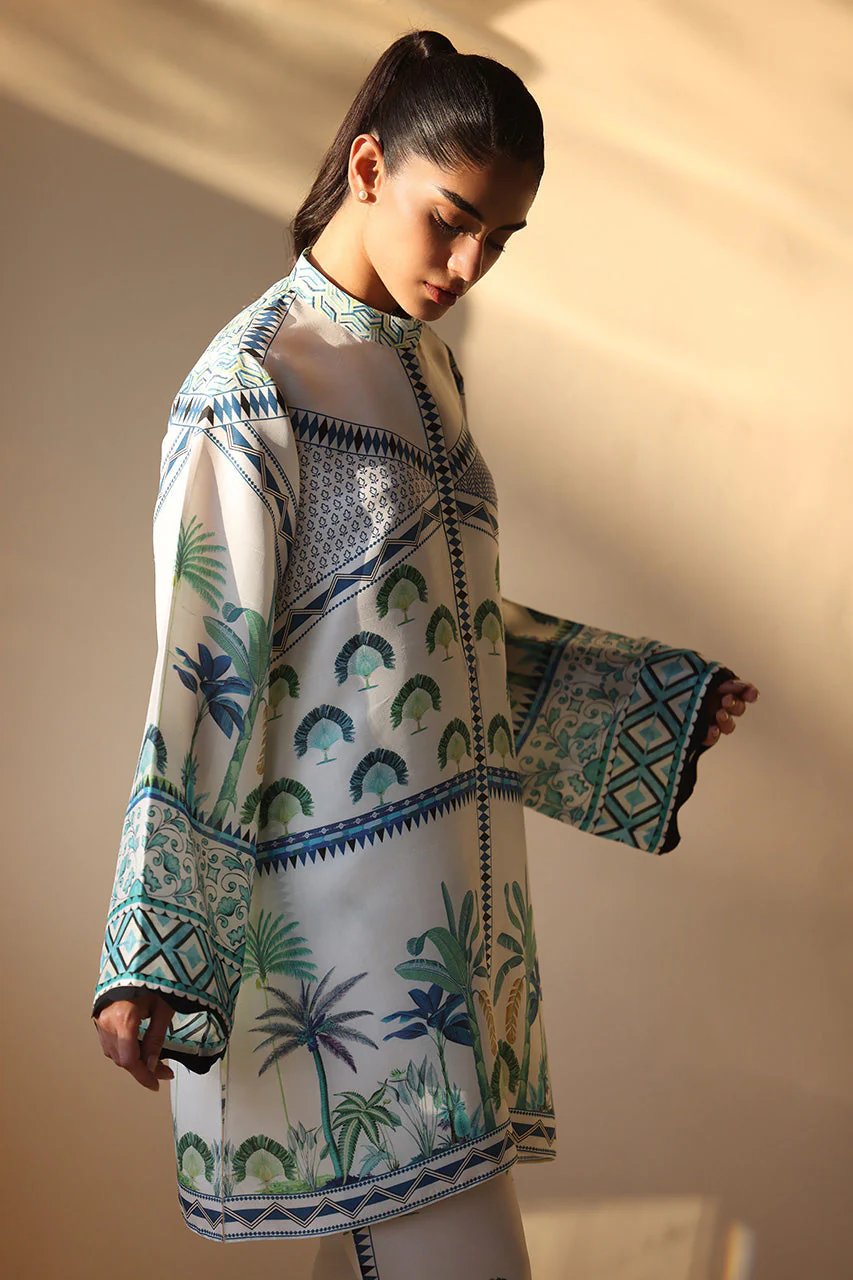 Coastal Blue Tropical Printed Co-Ord Set - Image 2