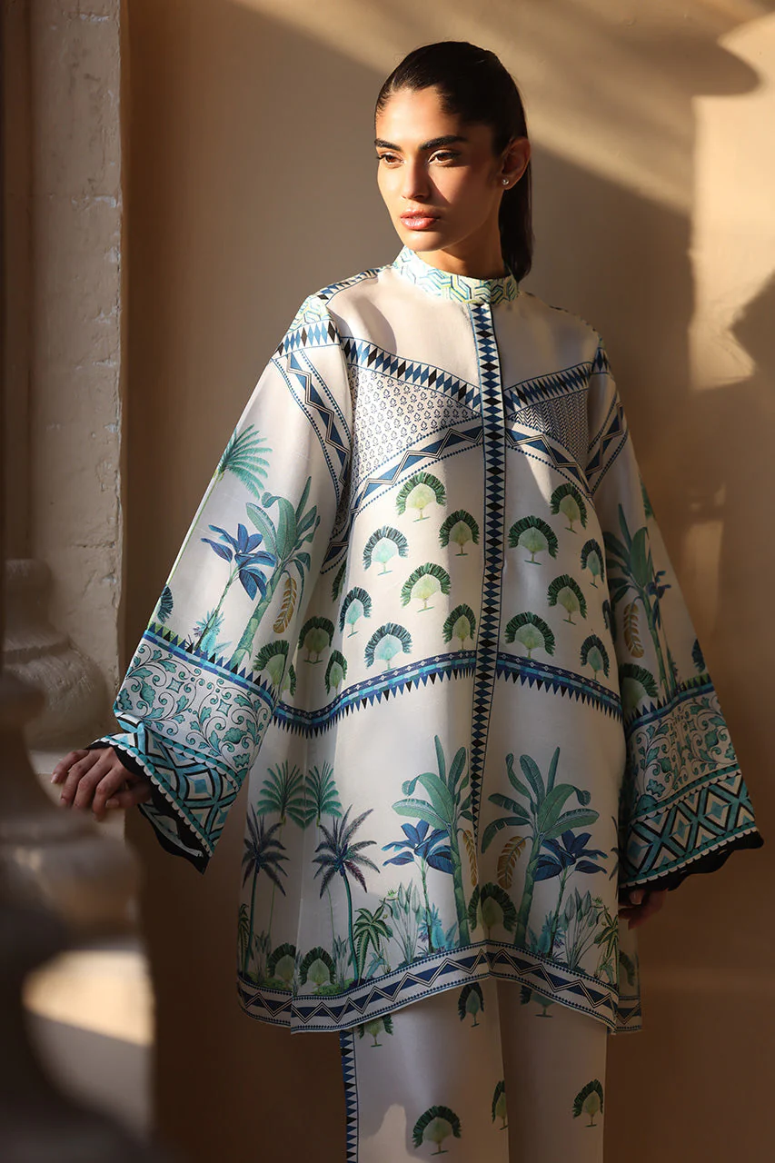 Coastal Blue Tropical Printed Co-Ord Set - Image 3