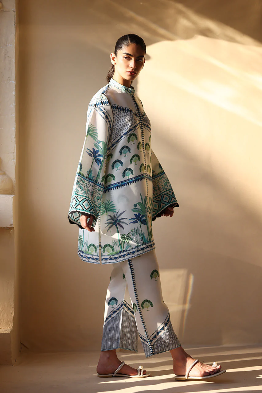 Coastal Blue Tropical Printed Co-Ord Set - Image 4