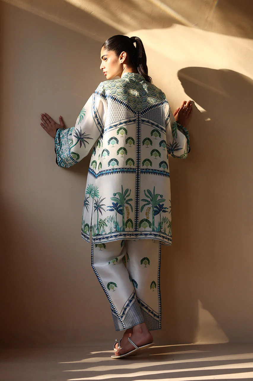 Coastal Blue Tropical Printed Co-Ord Set - Image 5