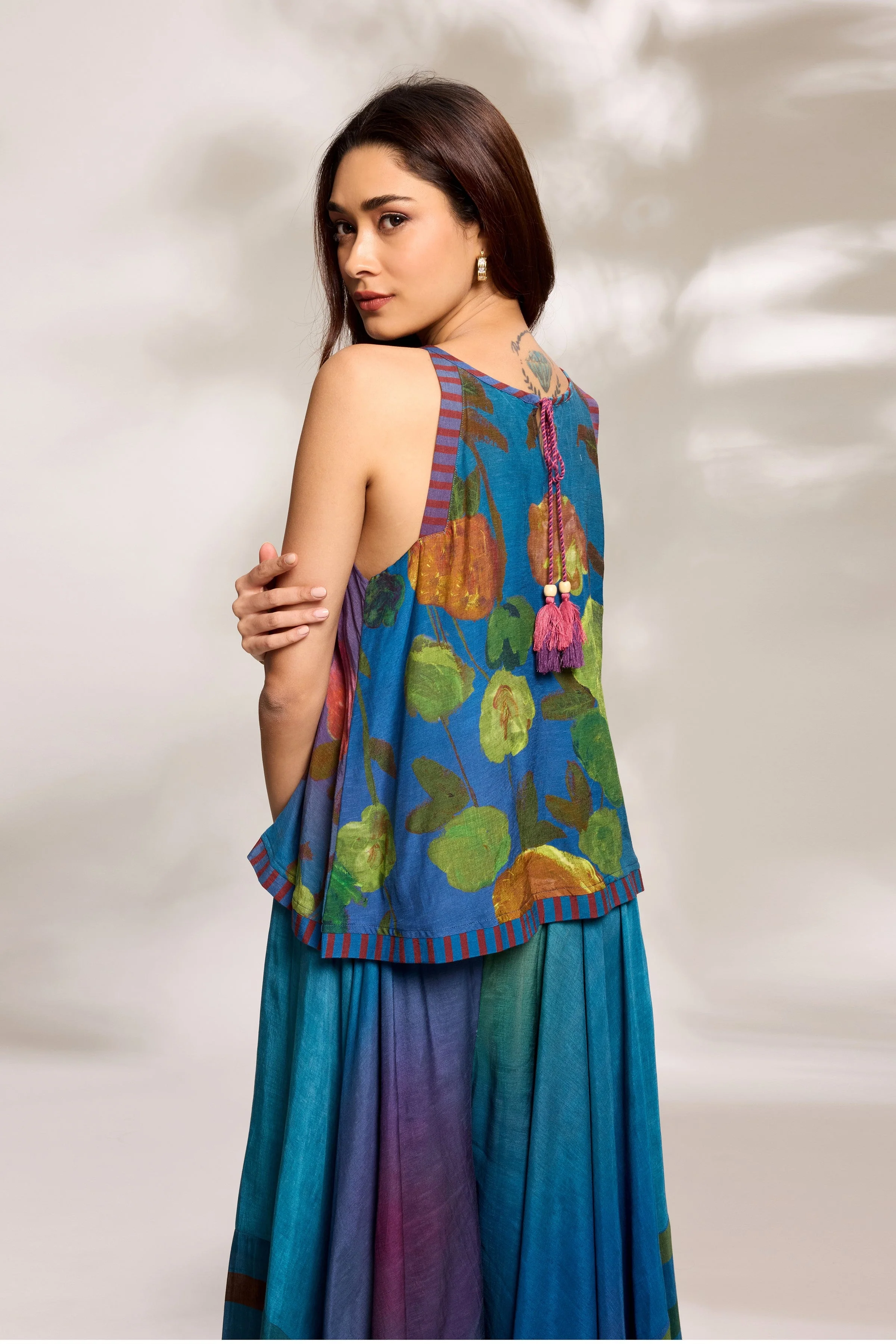 Cobalt Flared Top & Trousers Set - Image 2