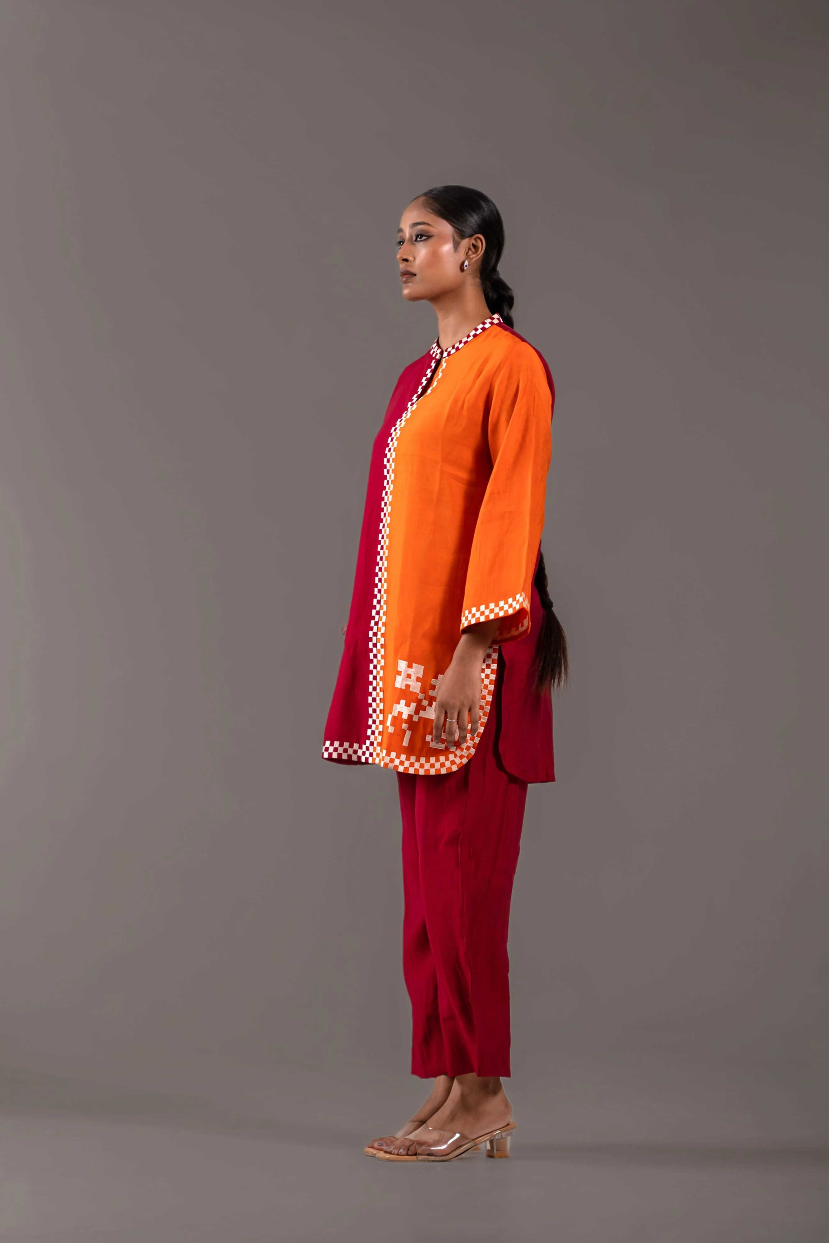 Contrast Crimson & Tangerine Co-Ord Set - Image 4