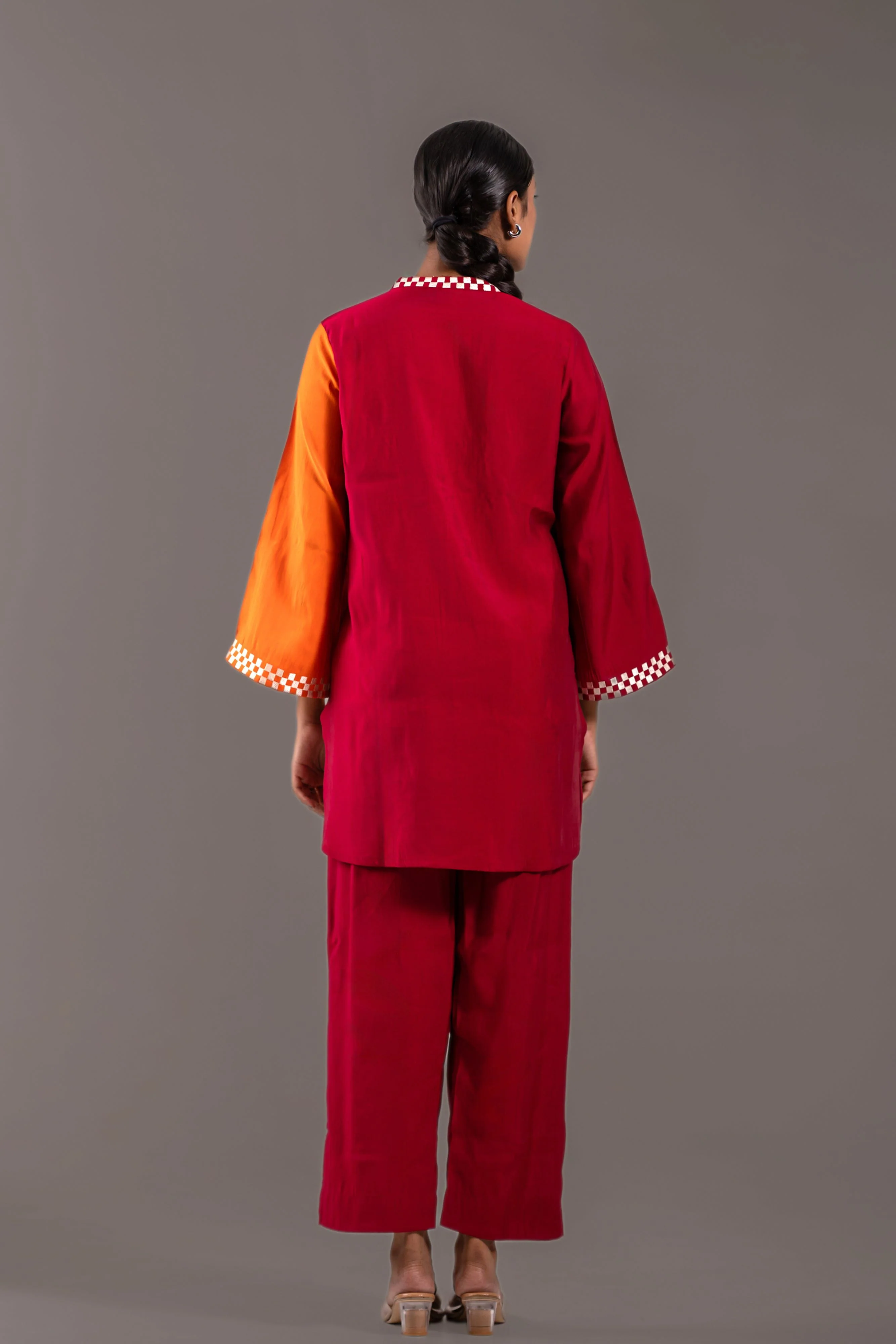 Contrast Crimson & Tangerine Co-Ord Set - Image 5