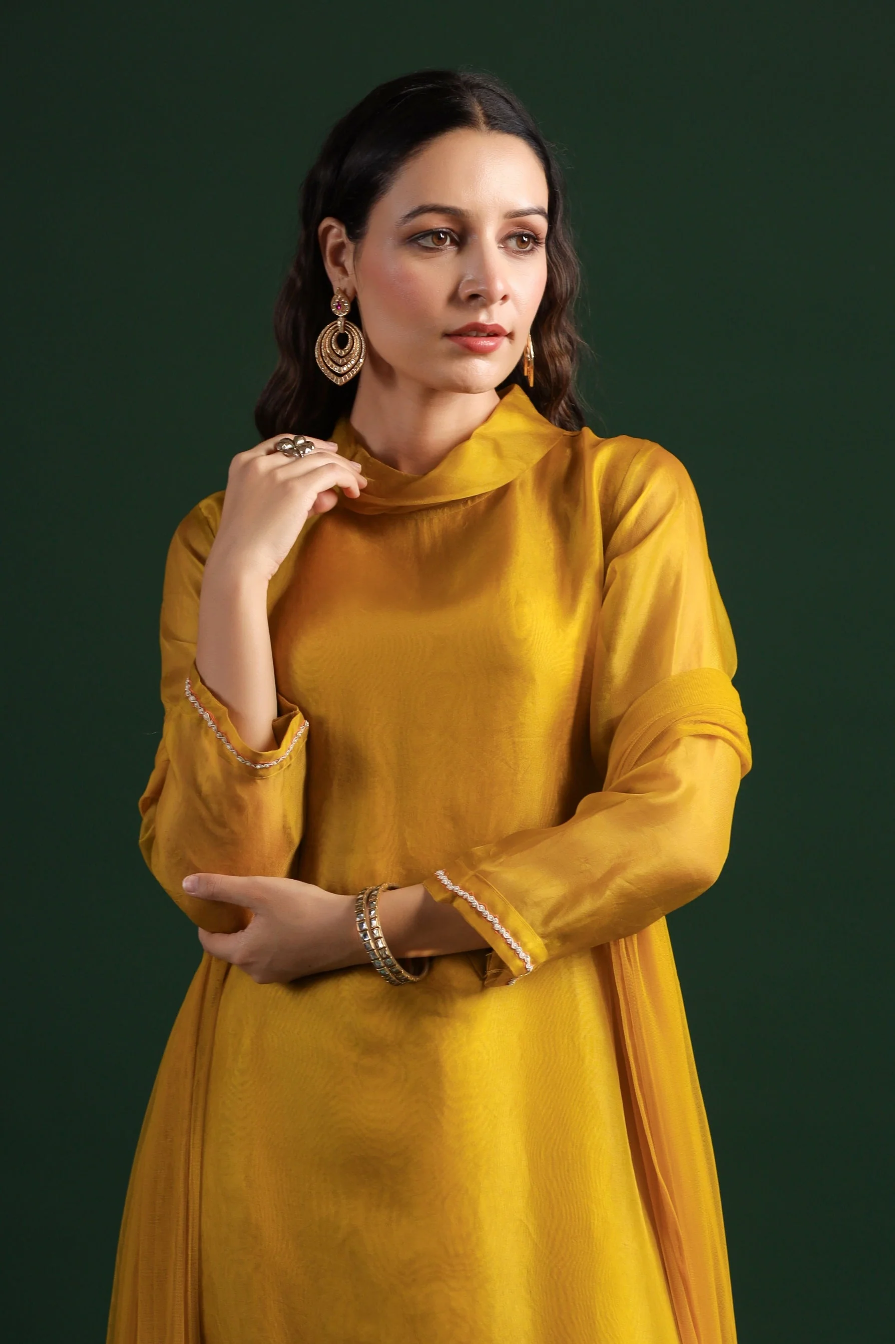 Corn Yellow Embellished Pants Set - Image 2