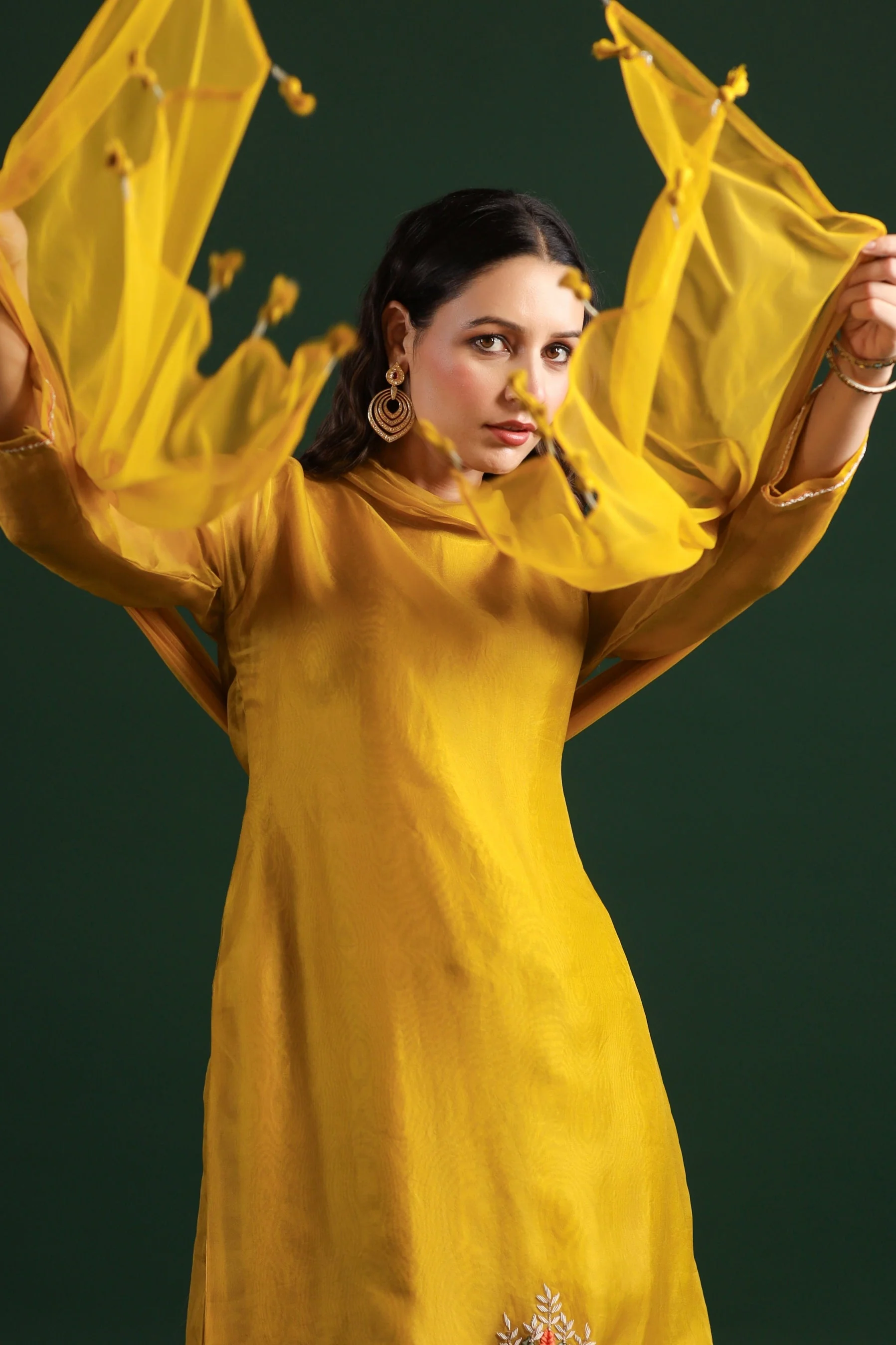 Corn Yellow Embellished Pants Set - Image 6