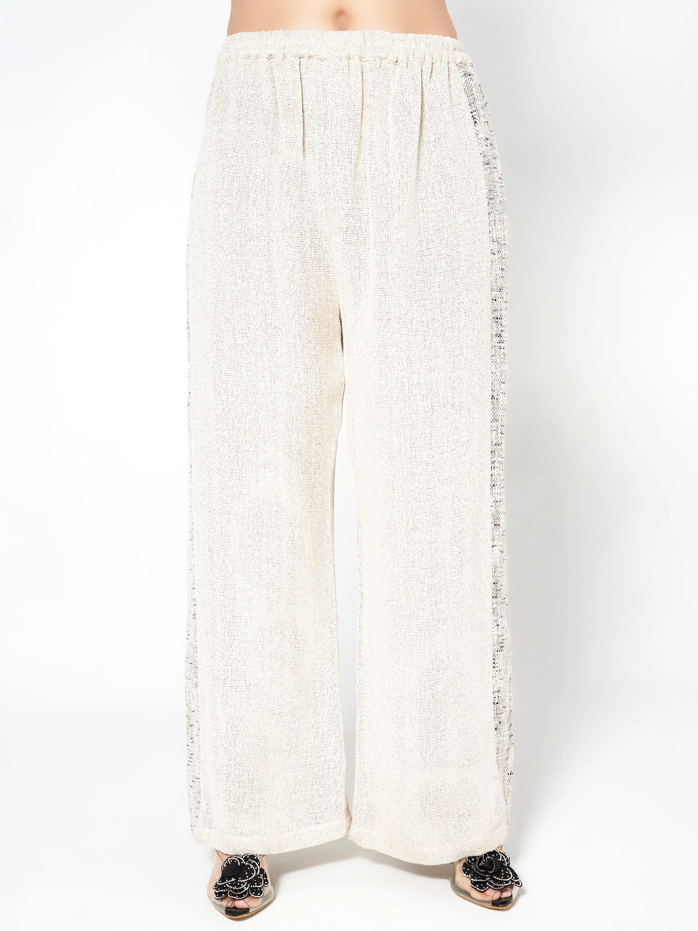 Beige & Black Floral Jute Co-ord Set - Image 5