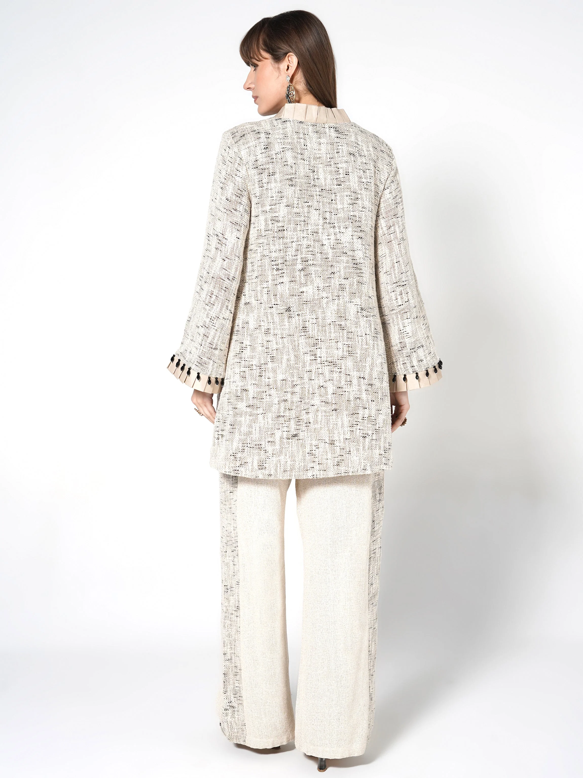 Beige & Black Floral Jute Co-ord Set - Image 6