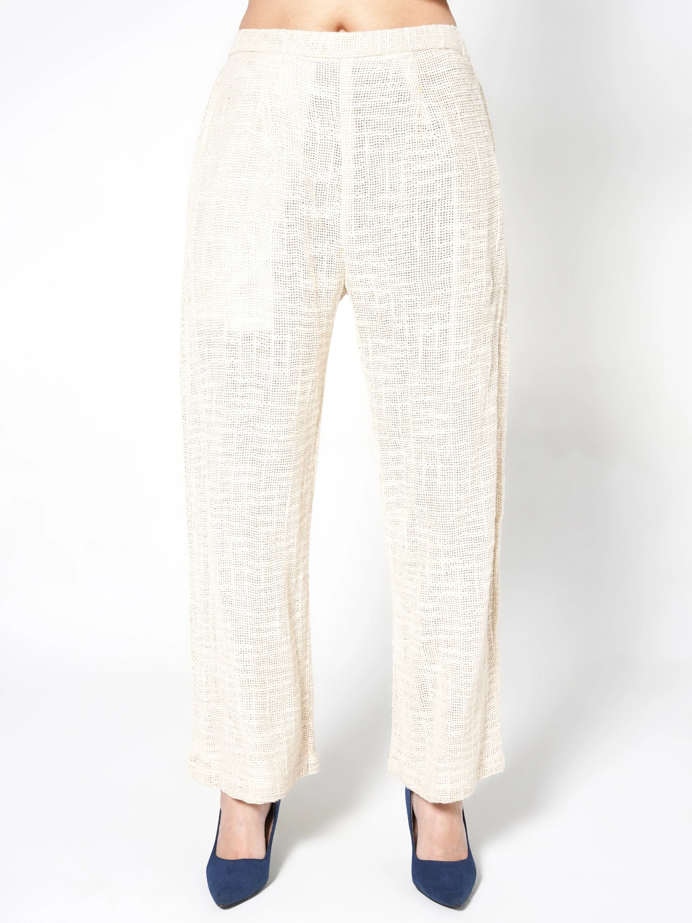 Cream & Navy Embellished Jute Co-ord Set - Image 5