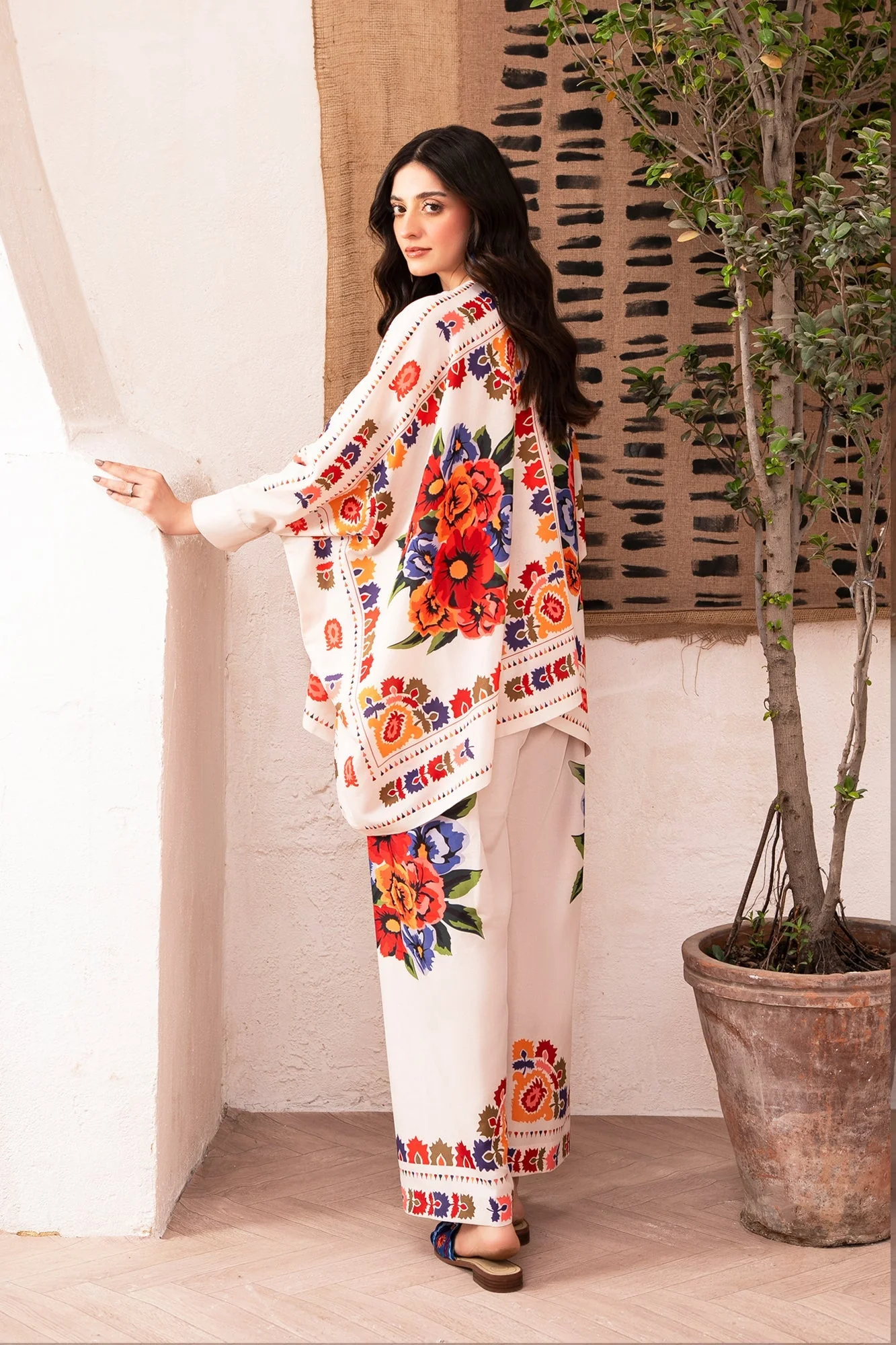 Cream Swiss Cotton Kaftan Set - Image 4