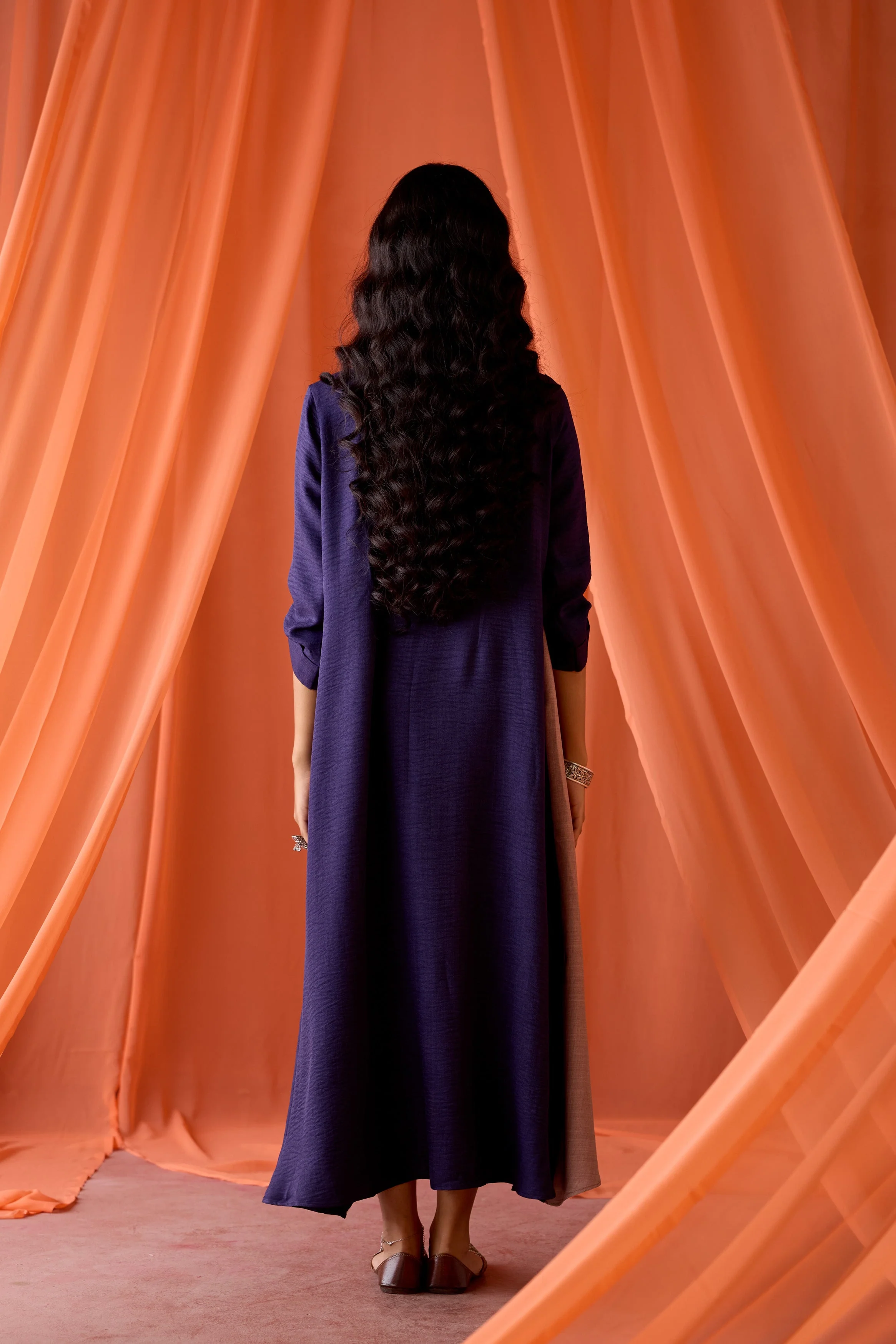 Royal Plum Embellished Premium Silk Dress - Image 6