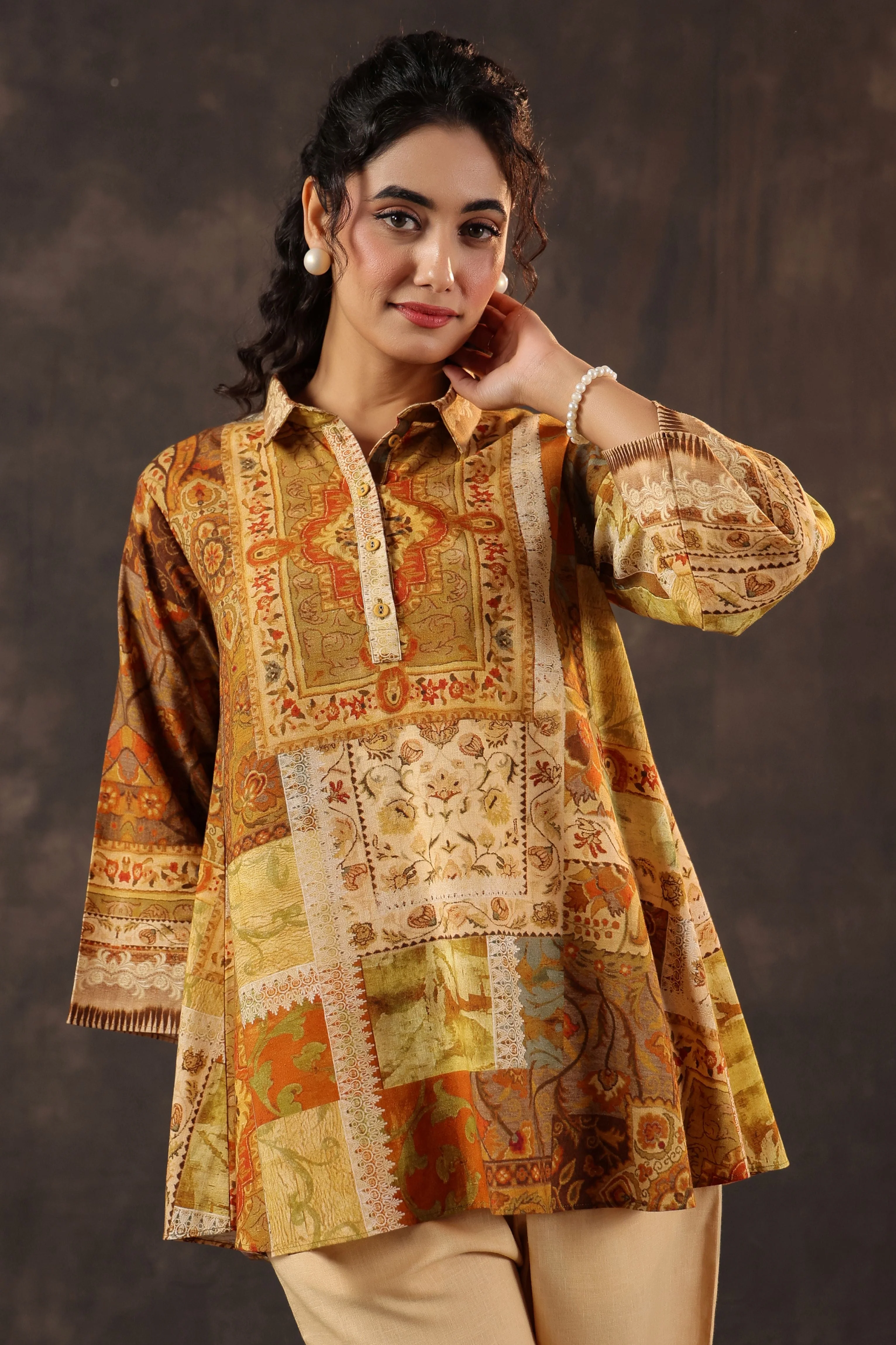 Desert Amber Printed Linen Co-Ord Set - Image 2