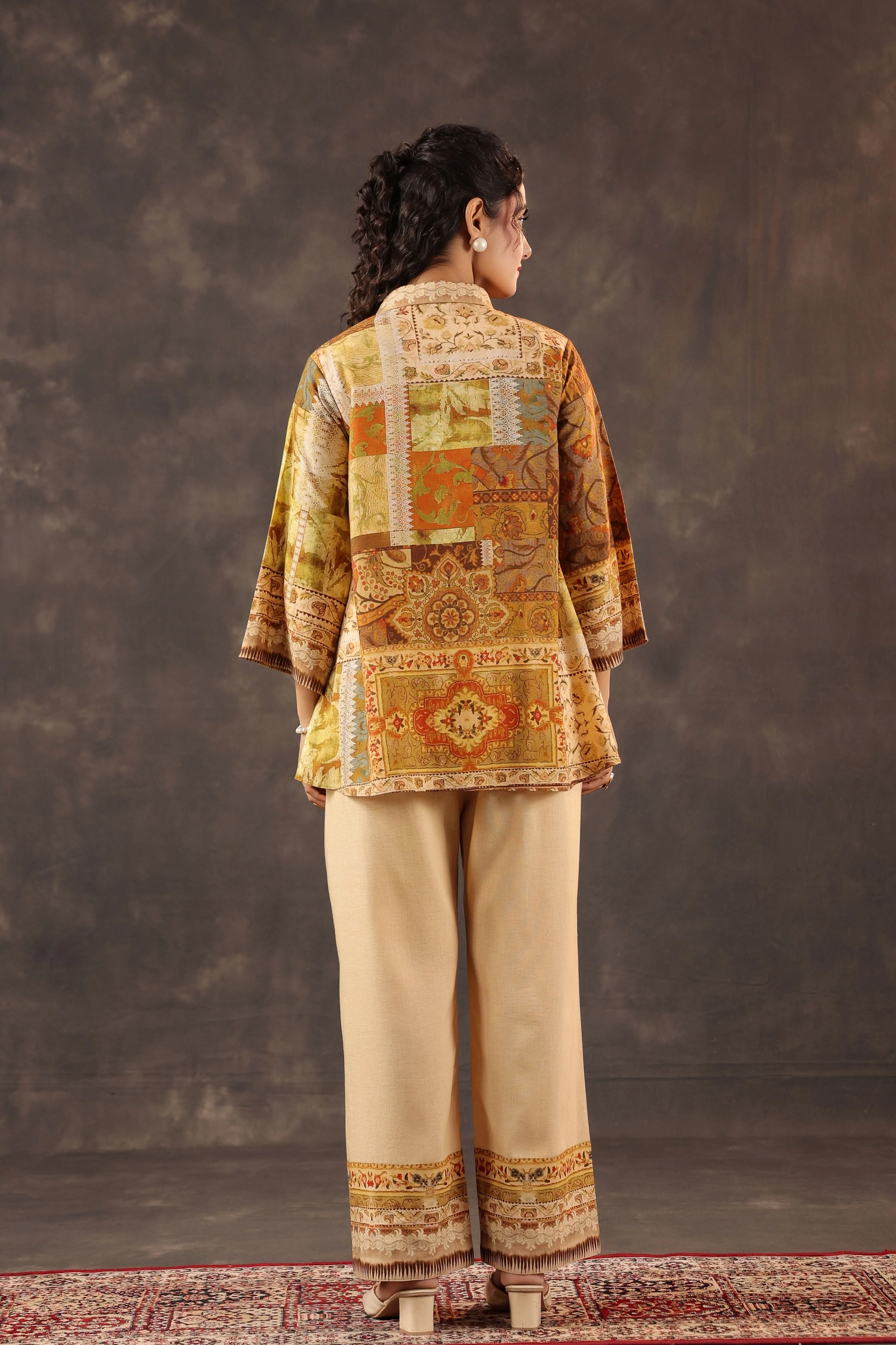 Desert Amber Printed Linen Co-Ord Set - Image 5